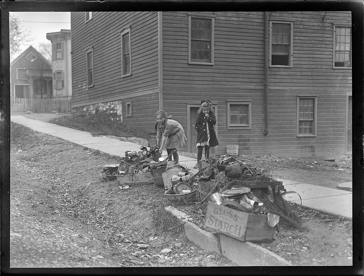  Gathering scrap metal for pickup. 