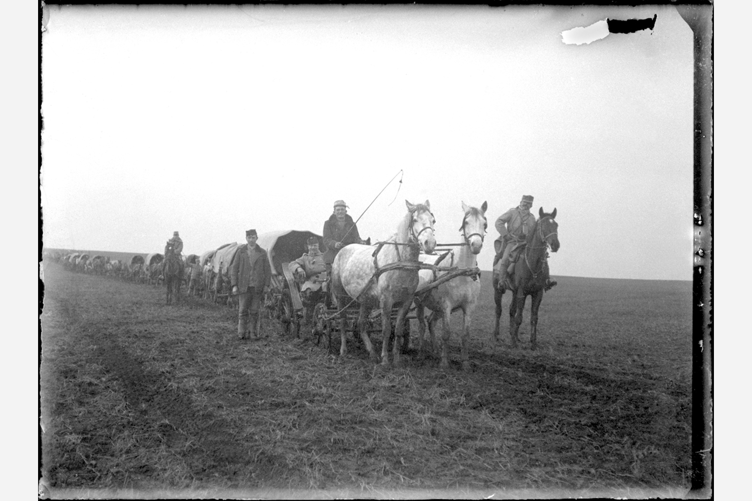 WWICzech-Slovak convoy. Count Burian riding in the buggy.