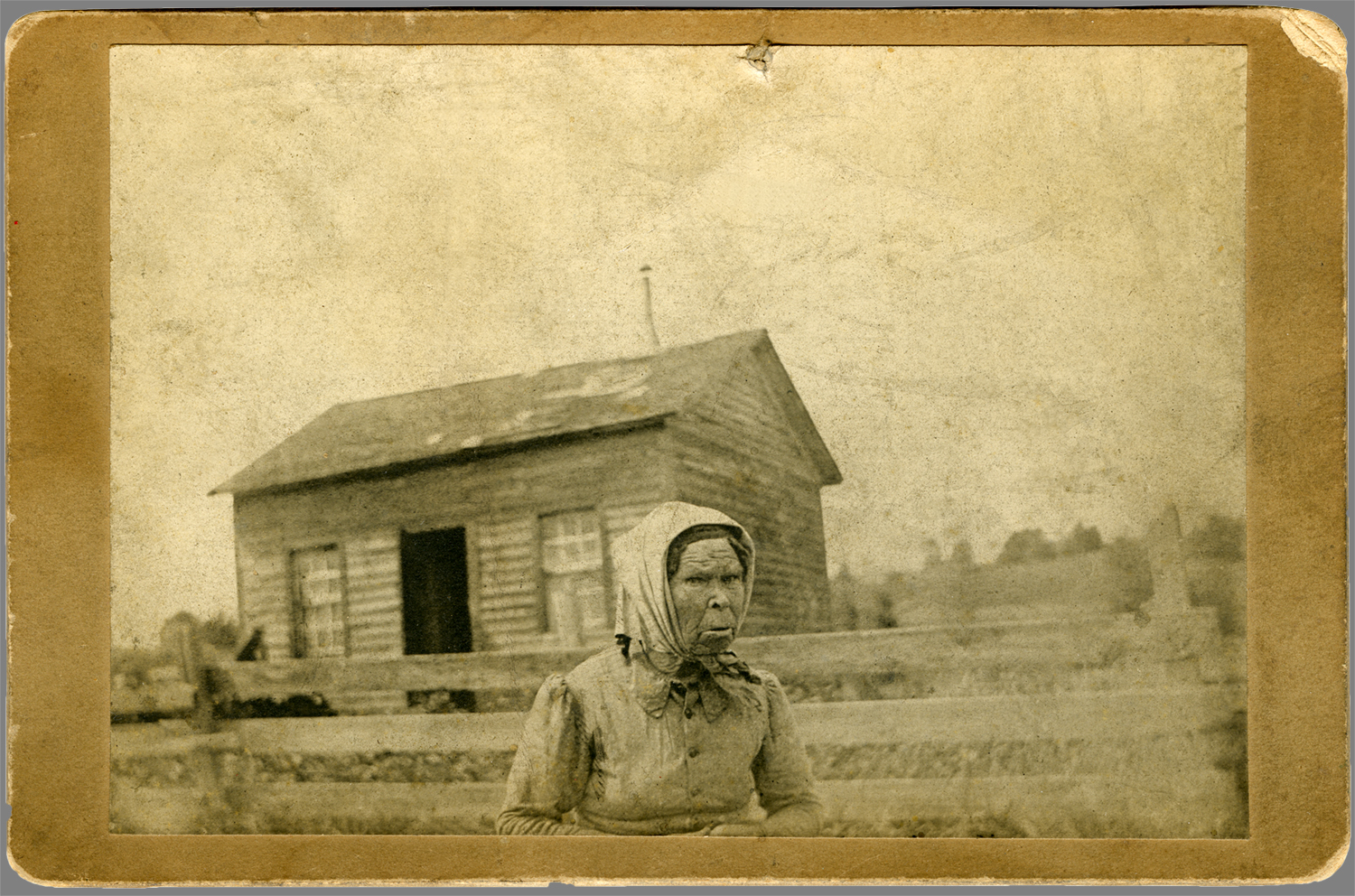  "Old Mrs. Maden, her home on the Waterford road 1 mile west of Union City. 1889" 