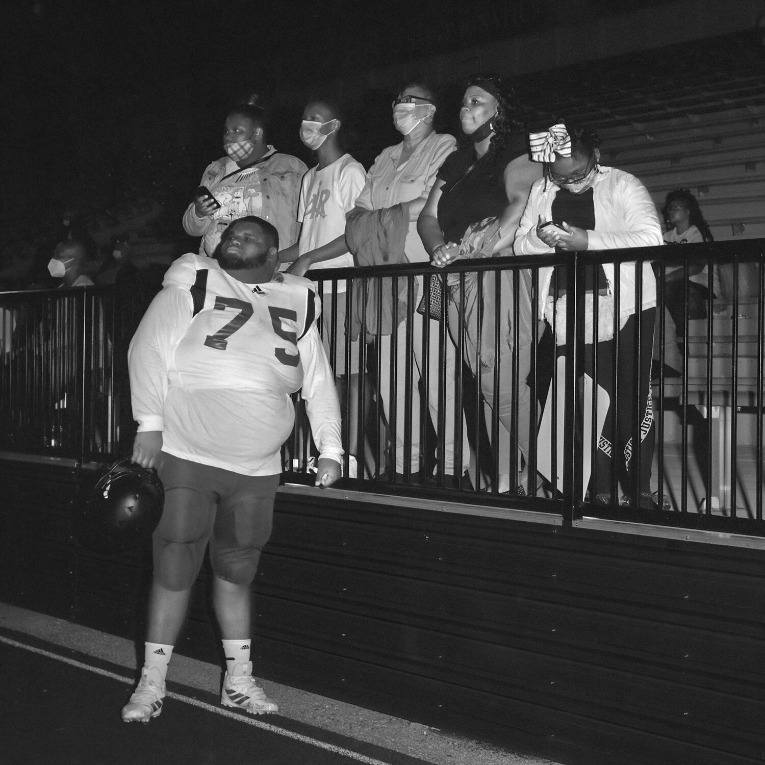  Pandemic H.S. football Parma, OH 6x6 color film, converted to B&amp;W   