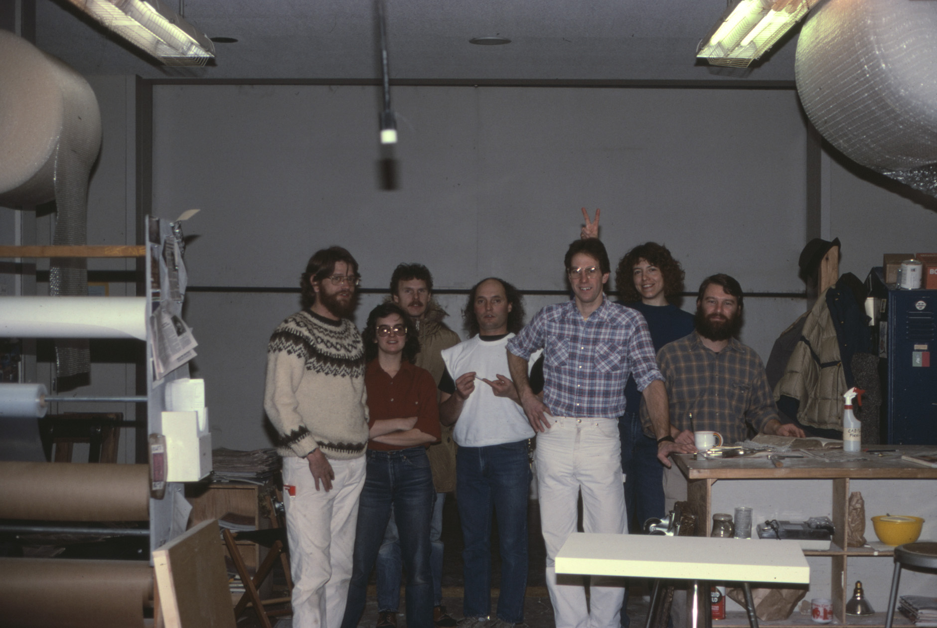 My mother in the red with the Minneapolis Institute of Art museum crew.