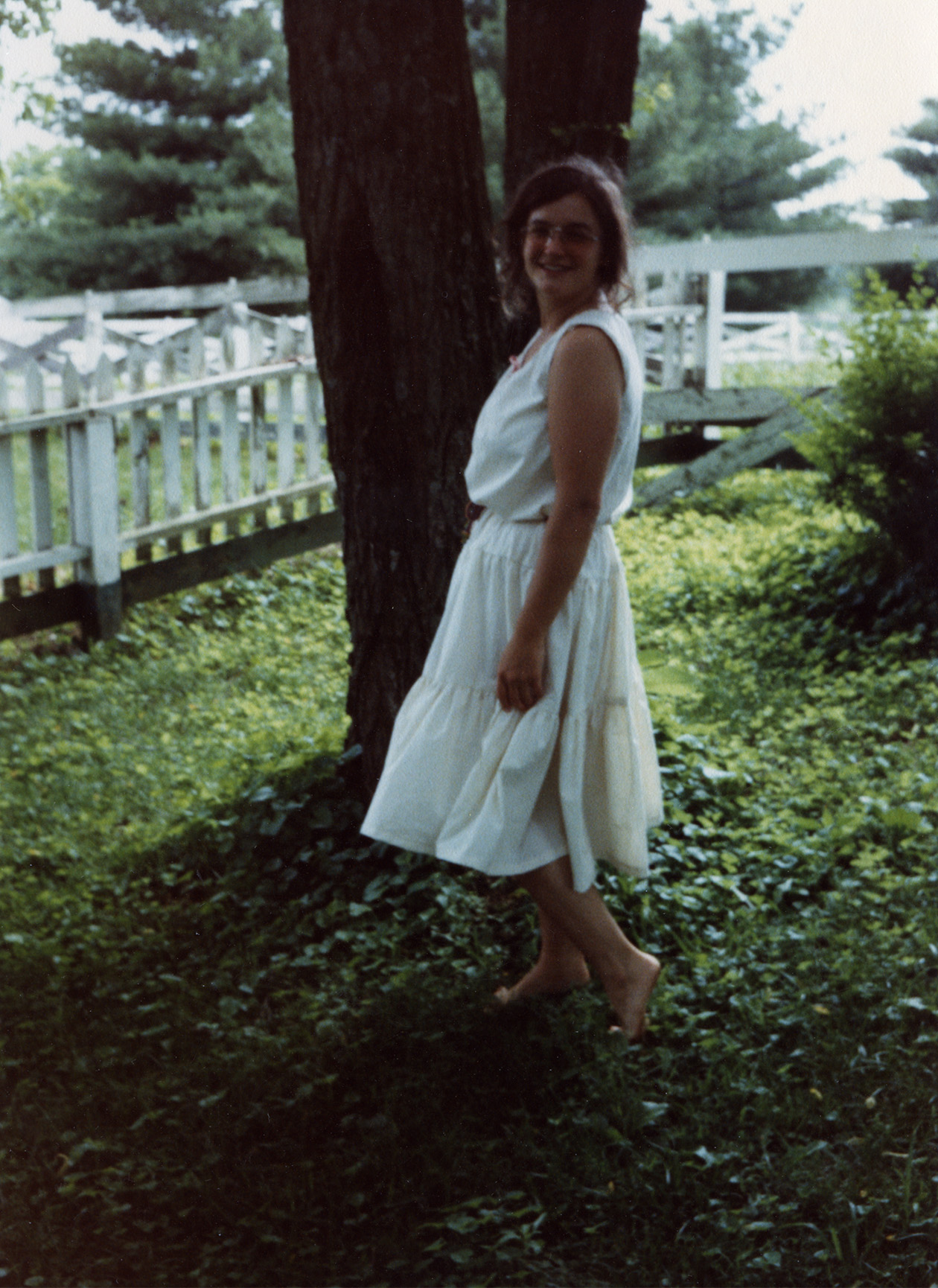  My mother in a dress that her and my Aunt Pat made together 