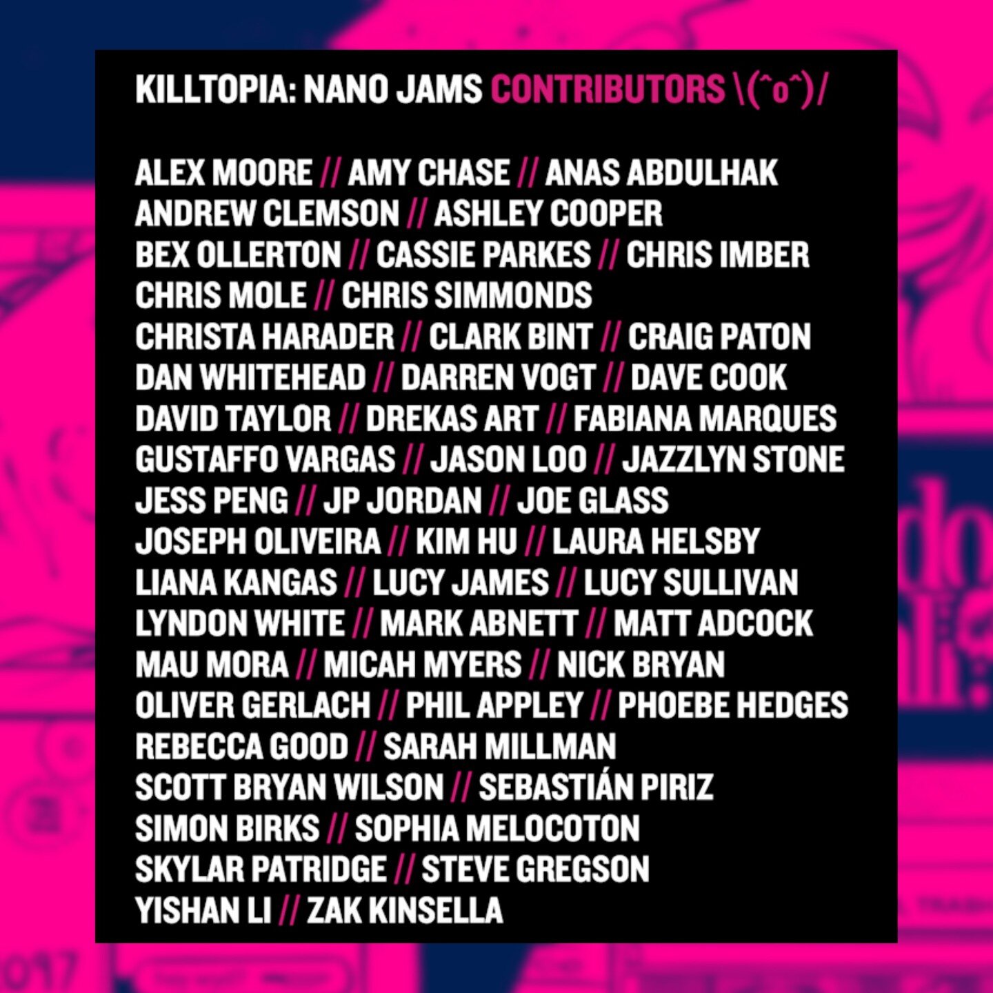 Excited to share that I will be in the Killtopia: Nano Jams with not just one but TWO writers! You can find it live on Kickstarter! Join me and my buds like @jazzlynstone, @lucysullivanuk, @amythunderjam, @jasonloomakescomics, @jpthwip, @skyepatridge
