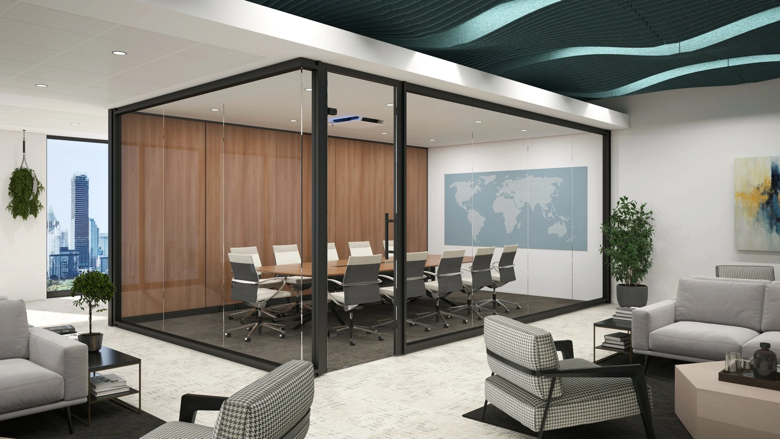 Conference Room with Glass Wall
