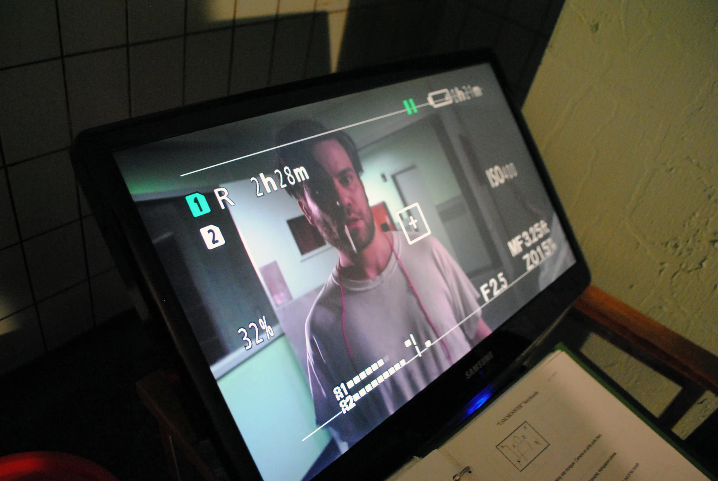 Jeff Dylan Graham (Paul) on the monitor.