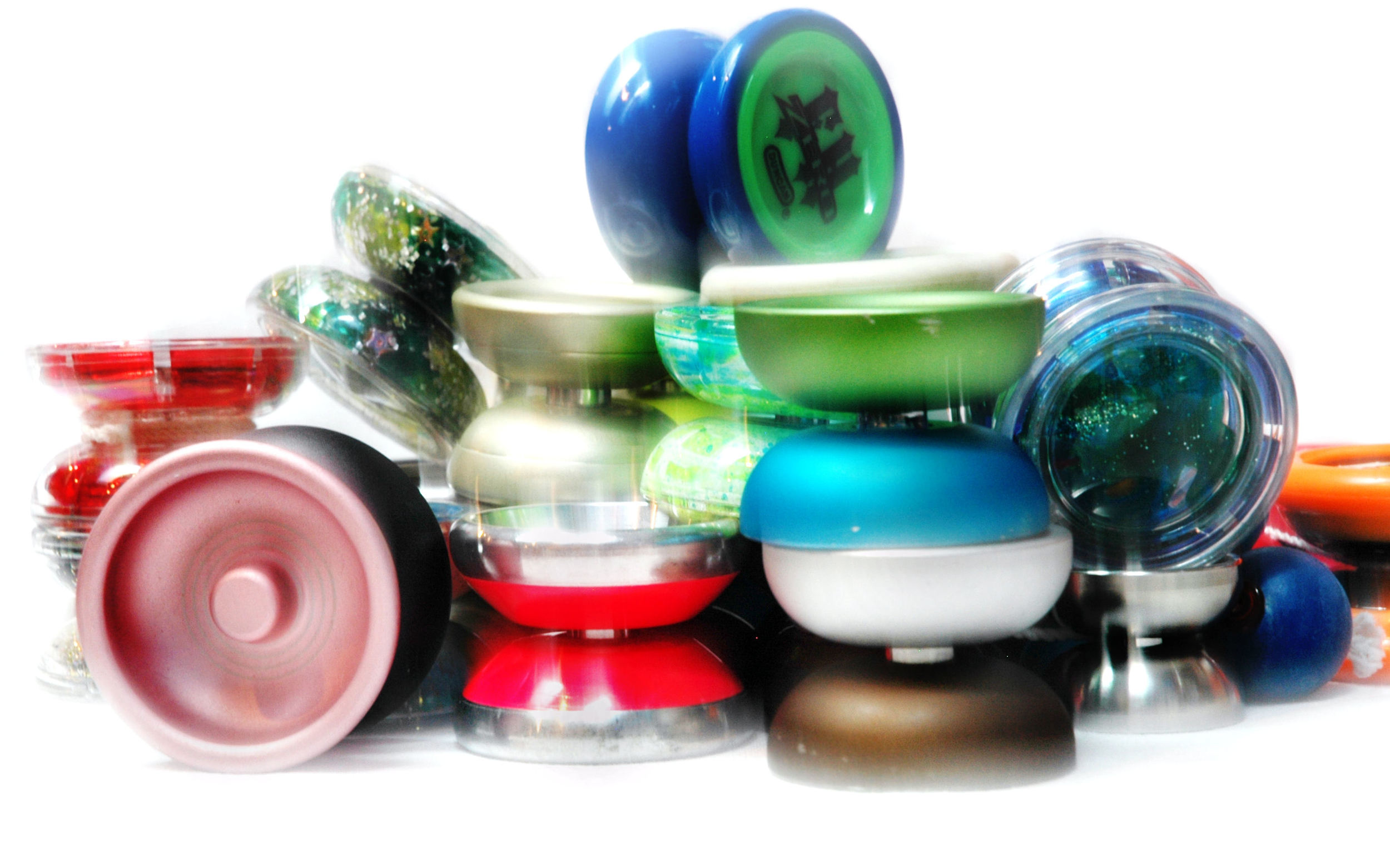 This photo from Flickr showcases yo-yos of various shapes, sizes and colors. (Photo credited to S. J. Pyrotechnic via https://creativecommons.org/licenses/by-sa/2.0/ .