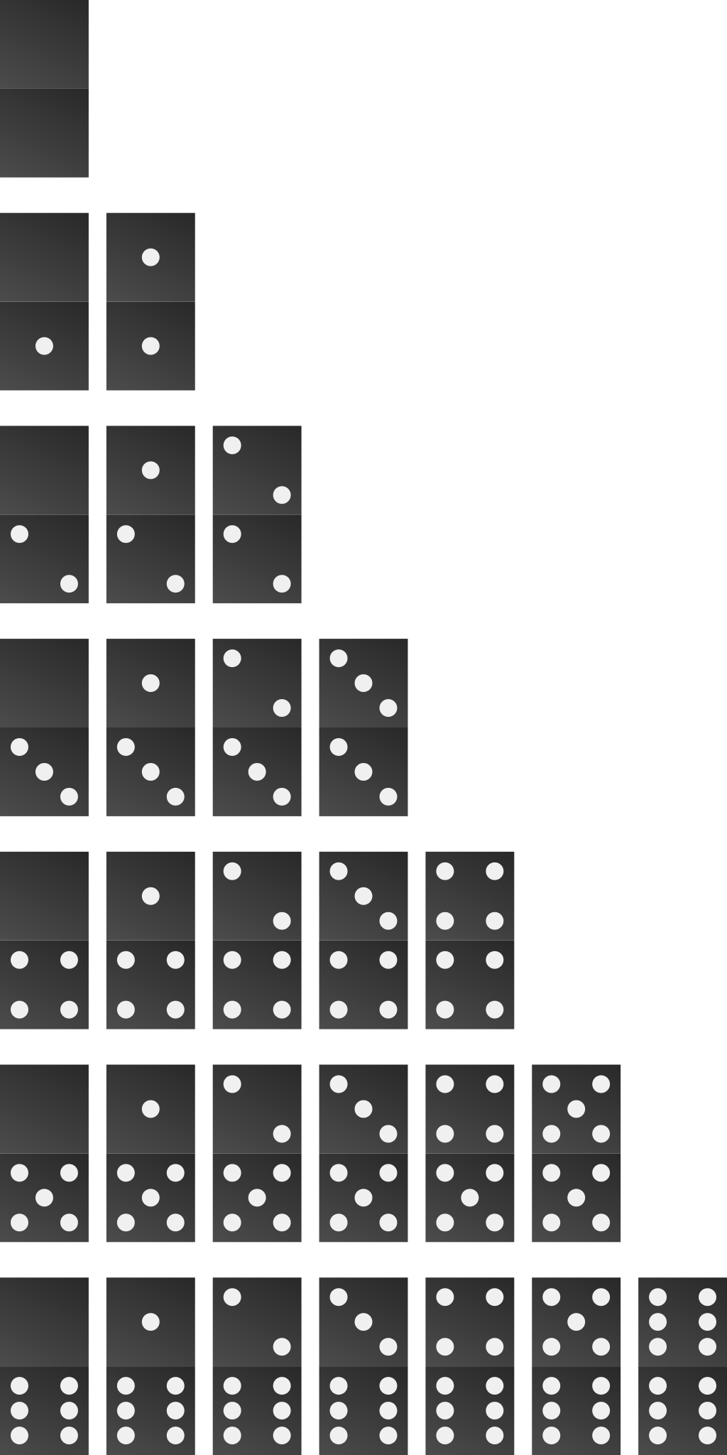 A full deck of 28 dominoes! (Photo from Wikipedia) 