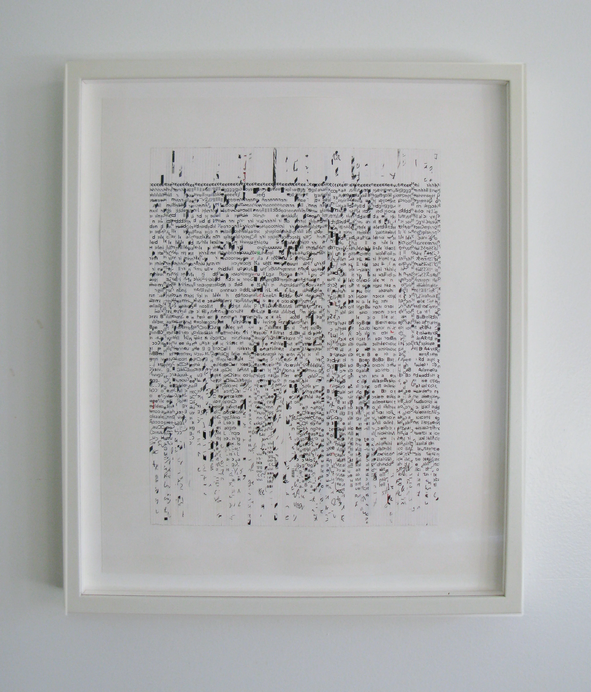 Untitled (leftovers III), 2007 printer paper, marker 8 ½" x 11" 