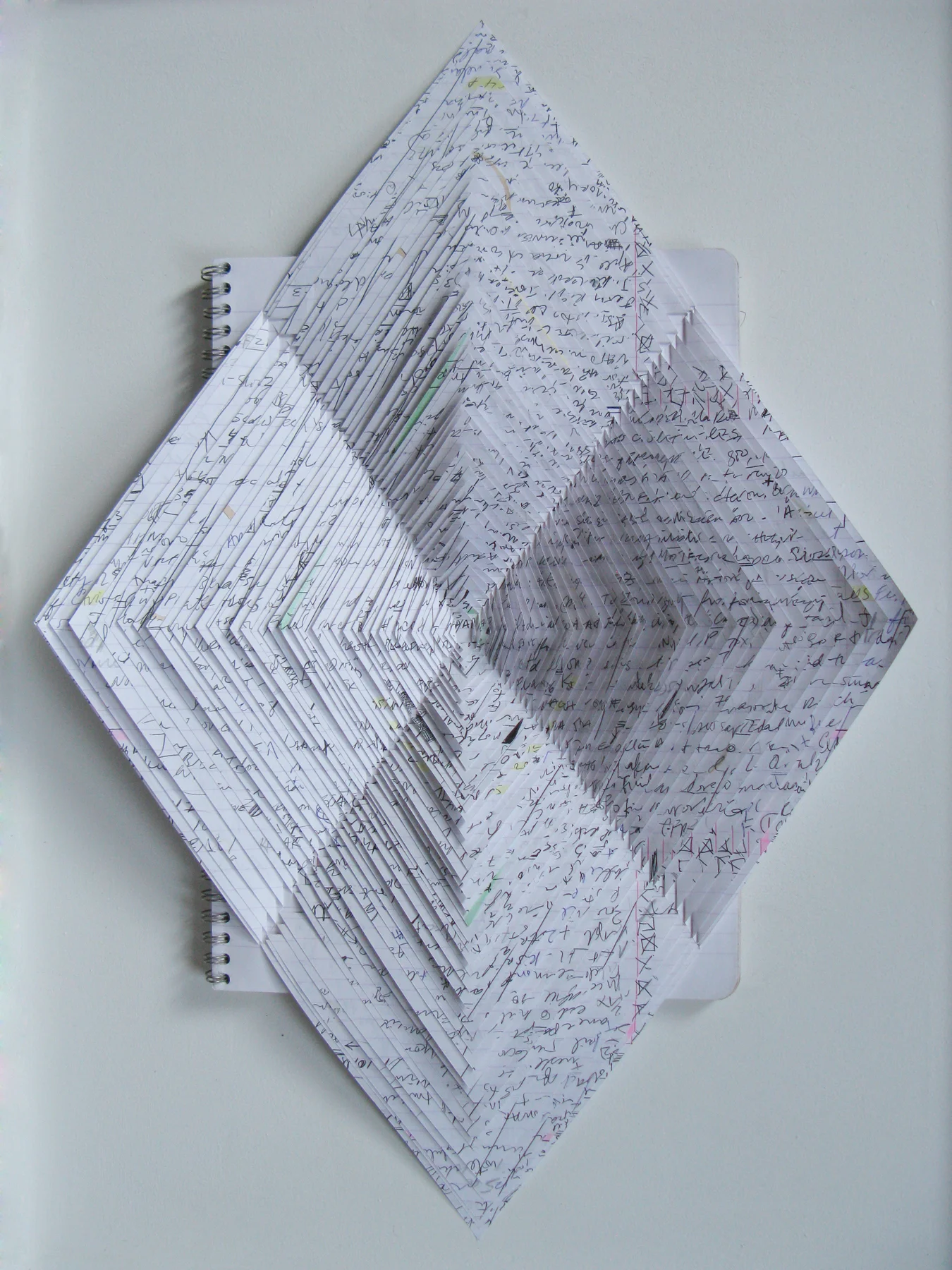 X, 2014 notebook, ink, pencil, marker, highlighter 19 x 13 ½"