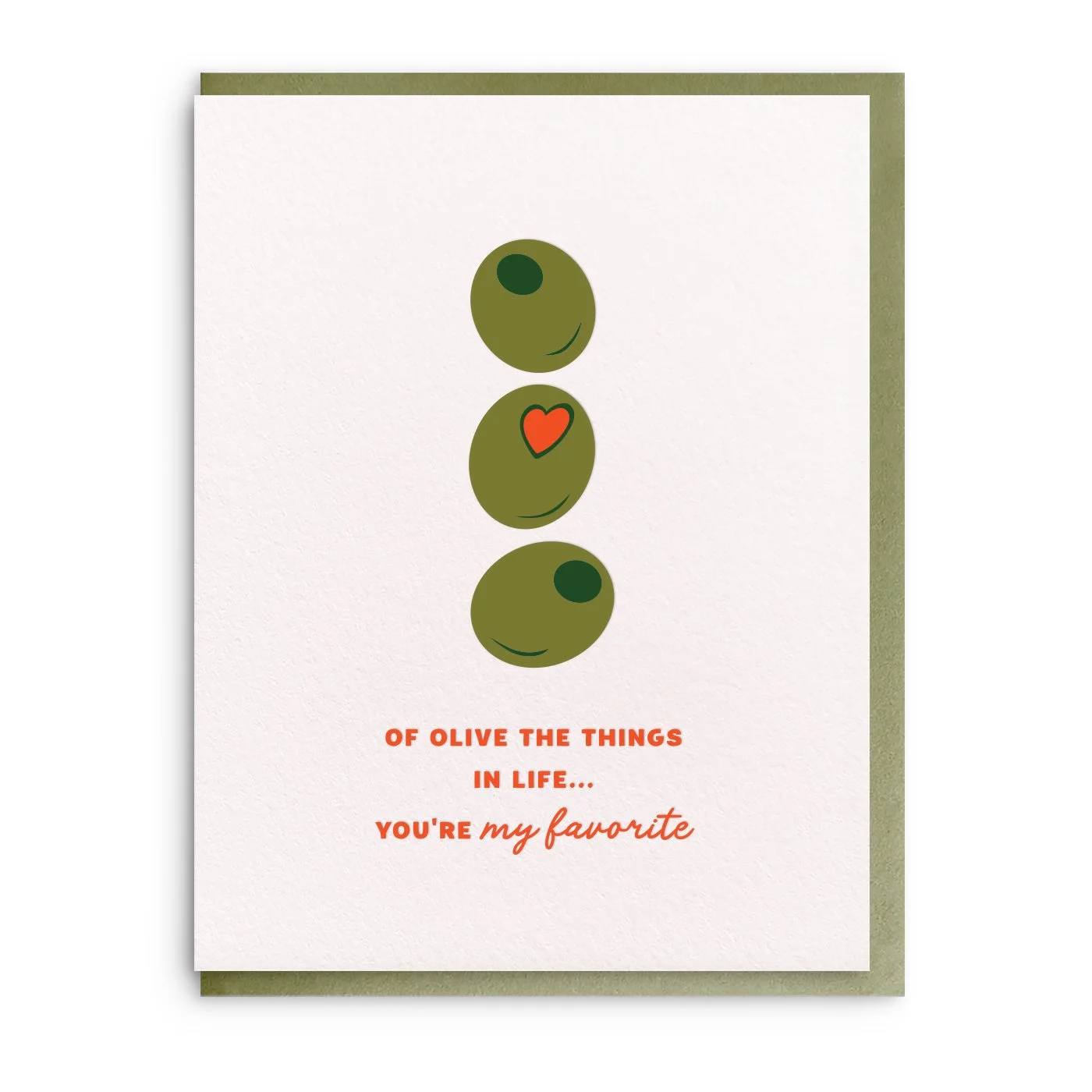 Olive The Things, Letterpress Friendship Greeting Card