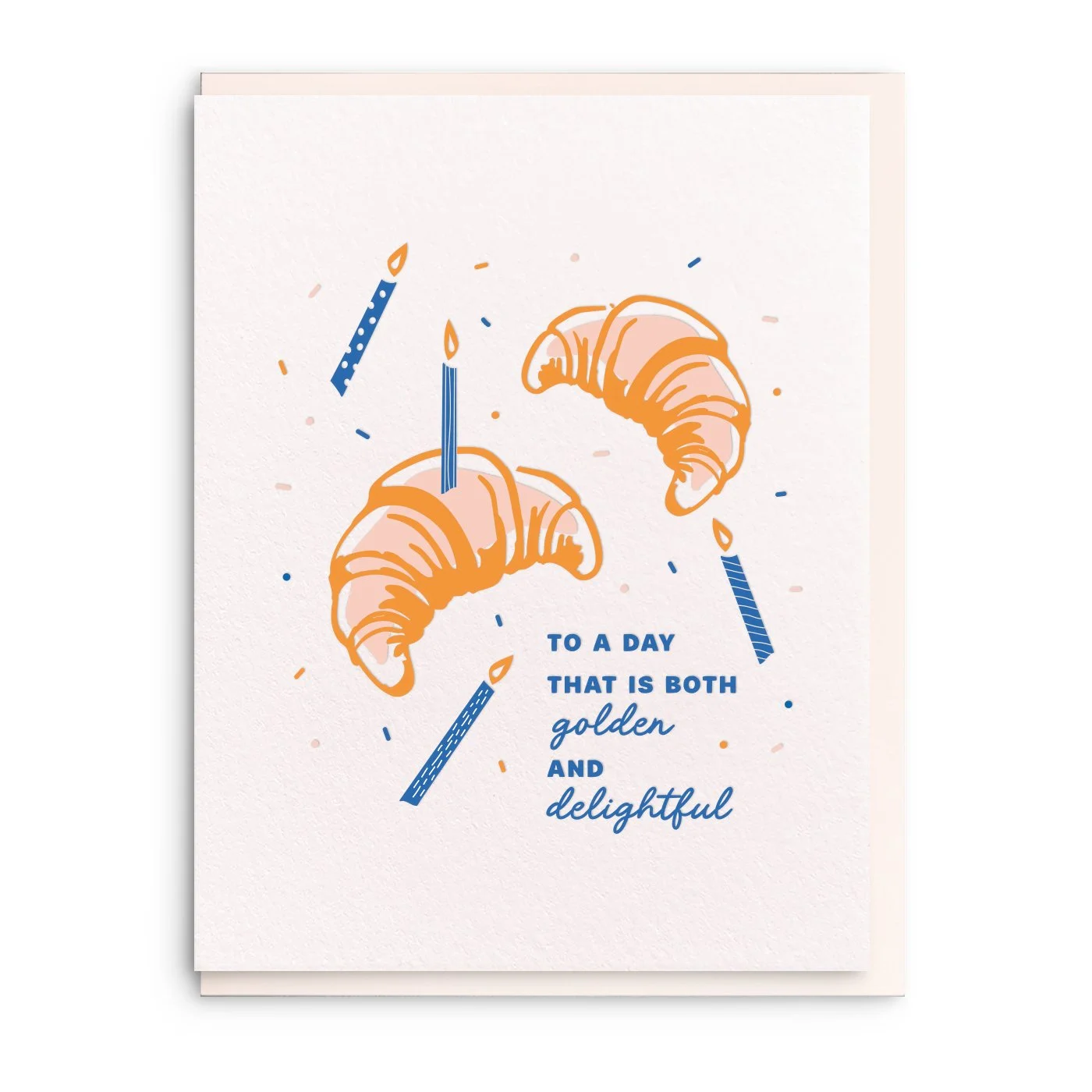 Birthday Croissant, Letterpress Birthday Greeting Card
