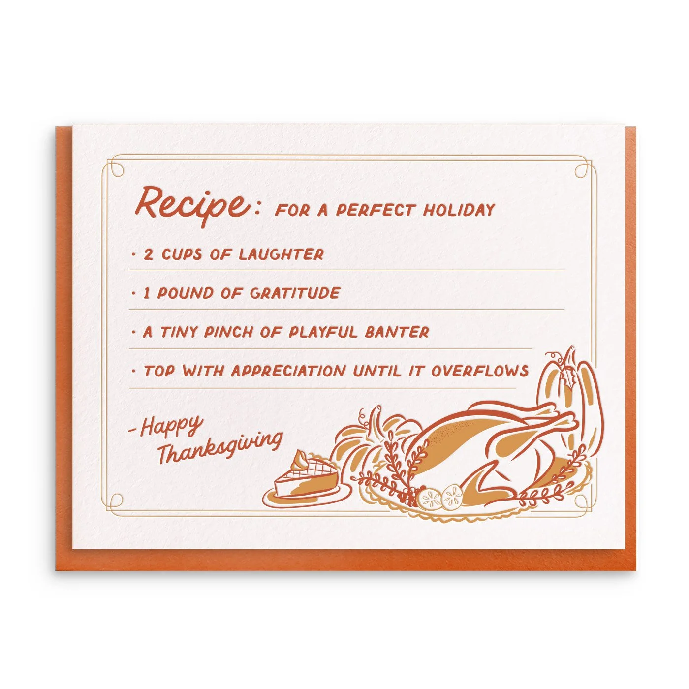 Thanksgiving Recipe - Letterpress Thanksgiving Card