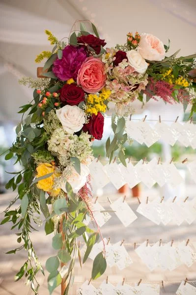 Vibrant Guest Seating Chart Floral Decor