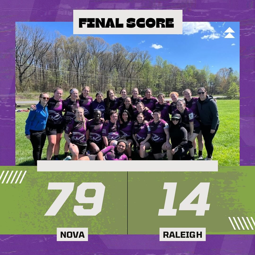 Regular season came to a close for D1 yesterday, and NOVA came out with a win against @raleighrugbyclub 

As we reflect on this amazing season, 9-0, and look forward to playoffs and a chance to once again compete for National Championship! 

We want 