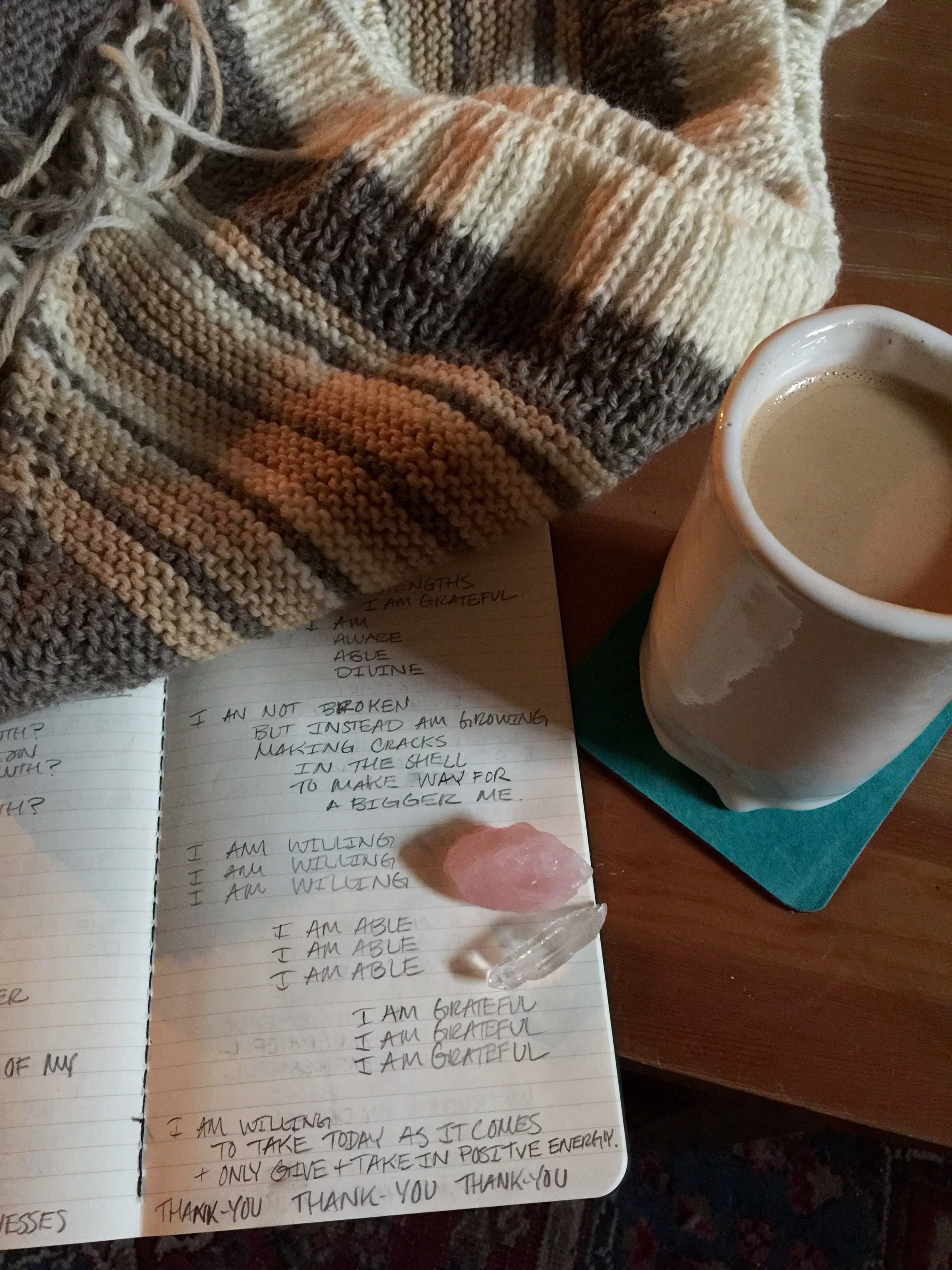 I have been writing daily in my gratitude journal for several months, but my Session on January 8th was definitely a break-through day.