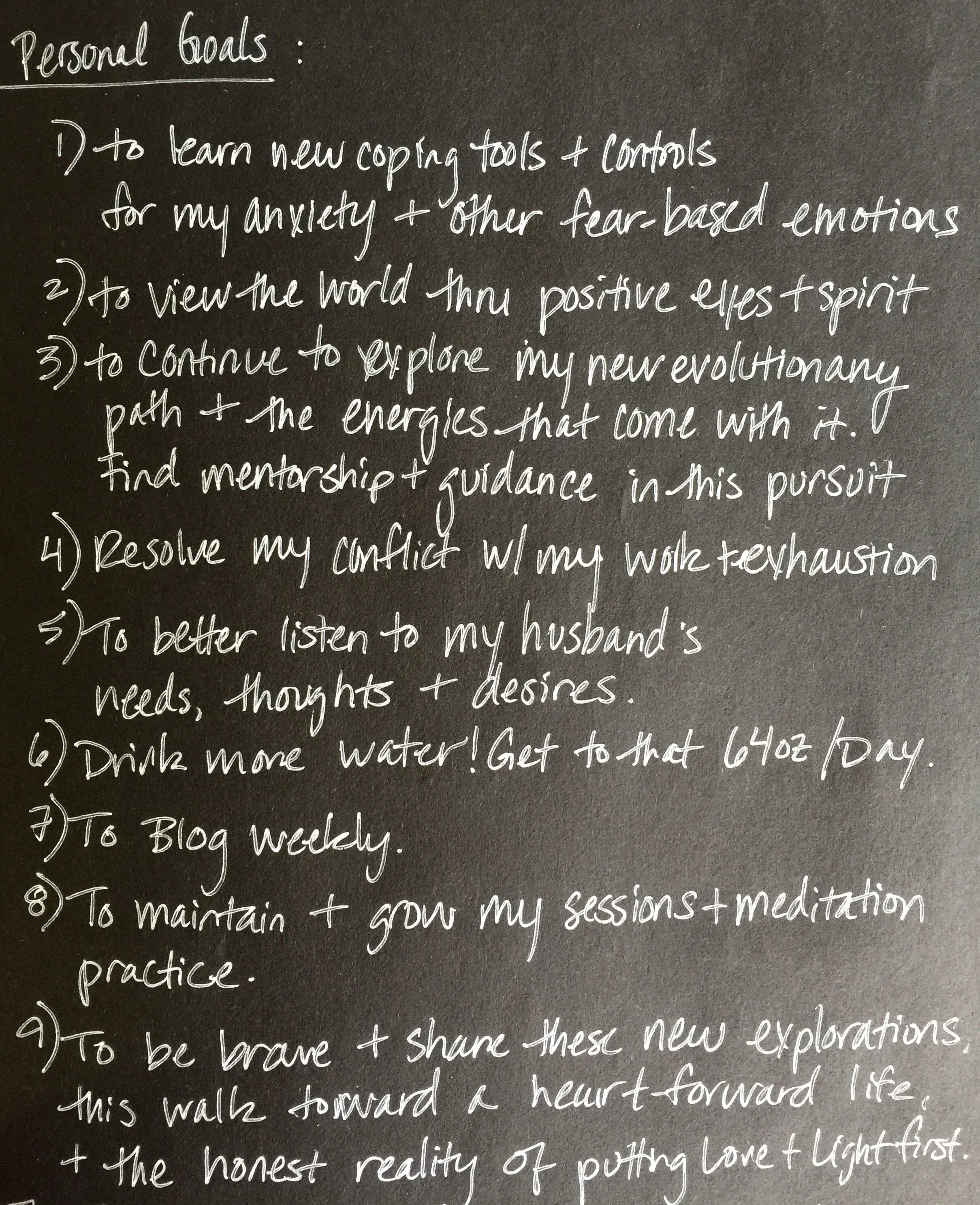 My personal goals for 2016.