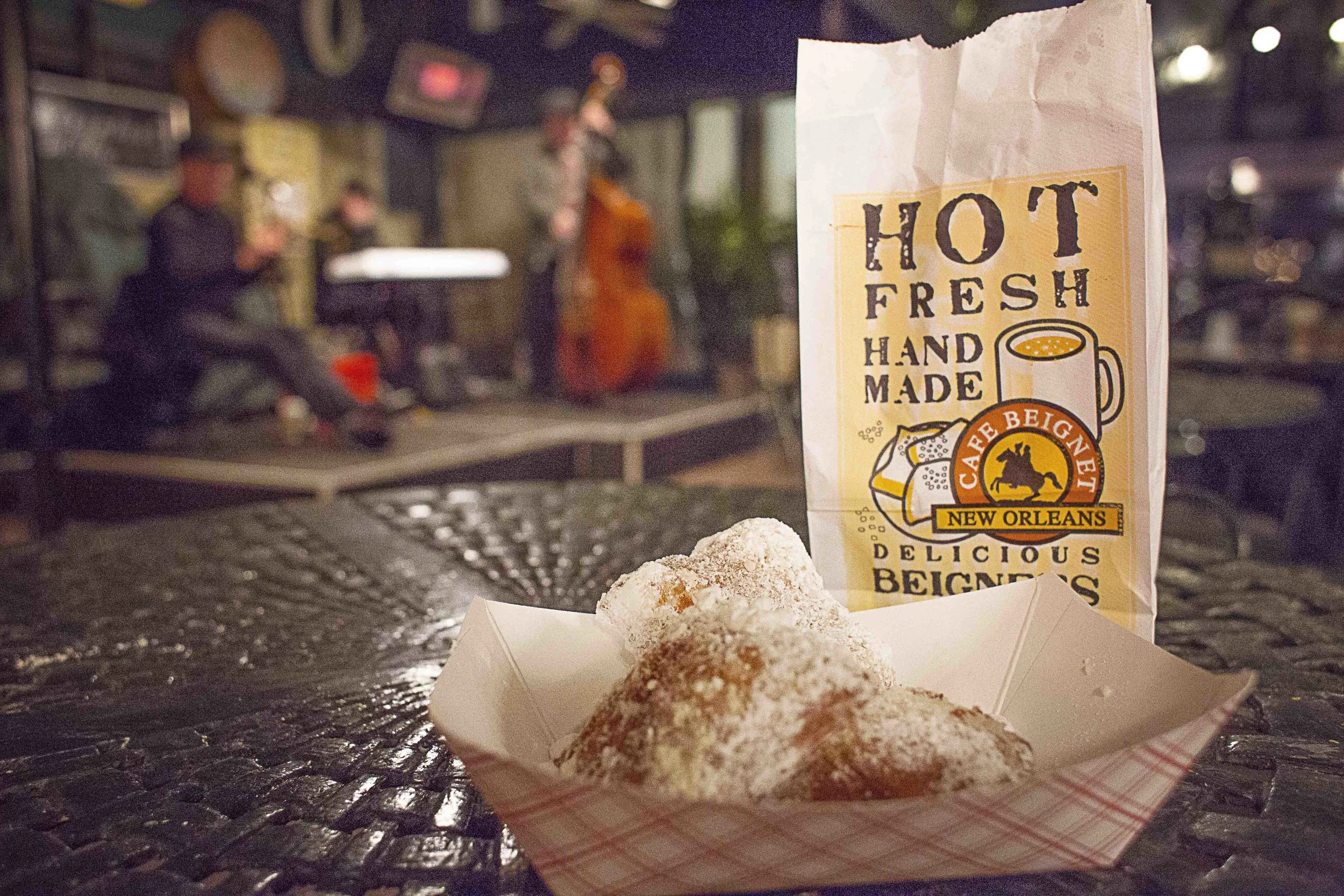  Day 10 - New Orleans Bourbon St Delicious beignets... as advertised these were amazing. After a long day checking out cemeteries and swamps, we return to the French Quarter for some jambalaya and beignets. Dessert with some live Jazz has got to be the best ending to our visit to New Orleans.