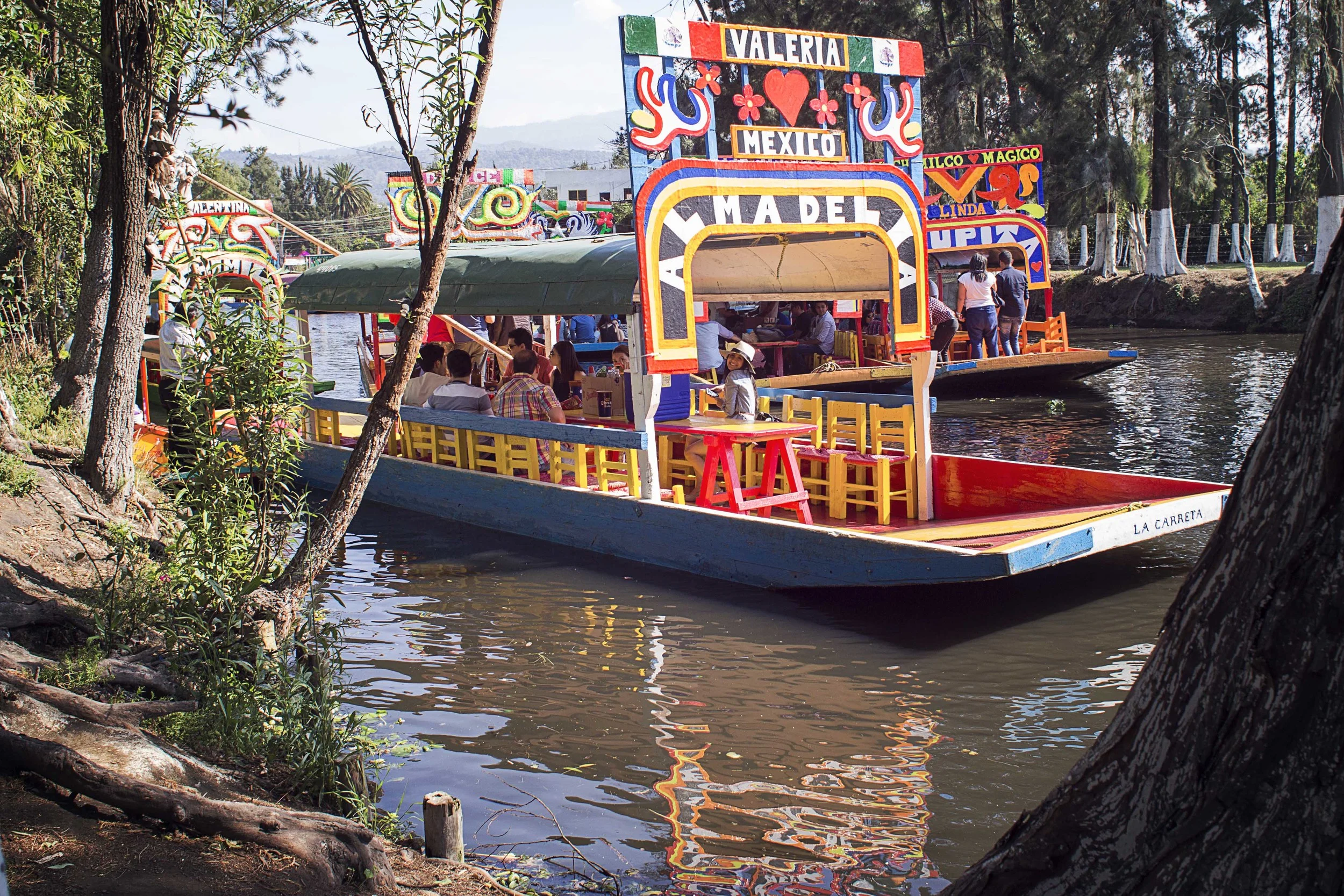 Day 85 - Xochimilco, Mexico The Venice of Mexico. Trajineras move around what is left of Lake Texoco where Tenochitlan and modern day Mexico City resides. You can purchase food, beer, pulque, mariachi music, flowers and pretty much anything you can think of for a good party or romantic afternoon. 