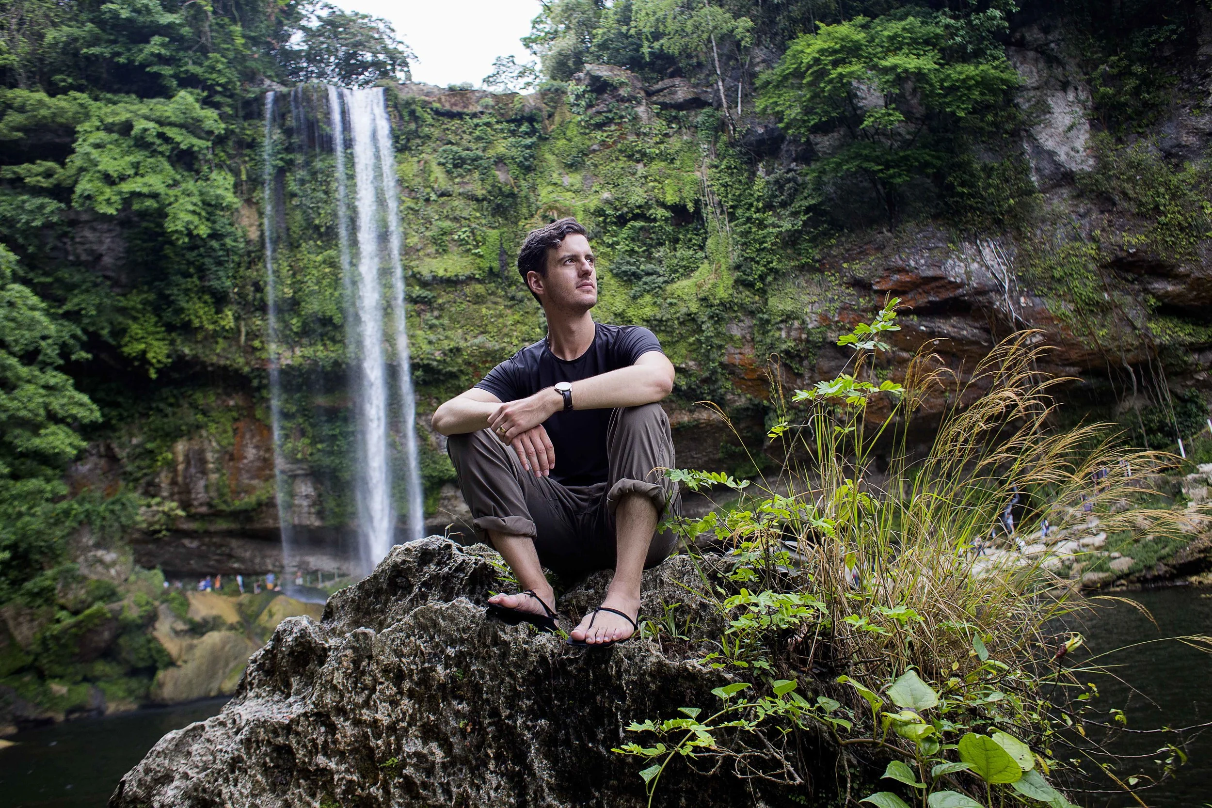 Day 129 - Agua Azul and Misol-Ha Waterfalls, Chiapas, Mexico Misol-Ha was where Predator emerges from the waterfall.