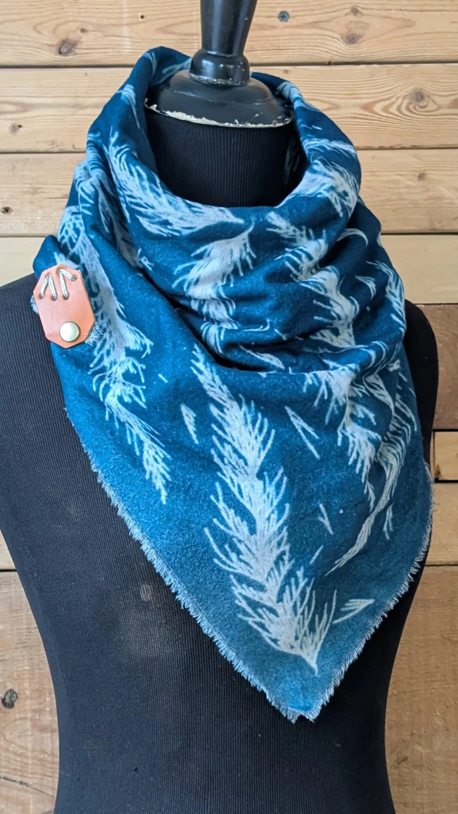 cyanotype dark blue cedar cowl
