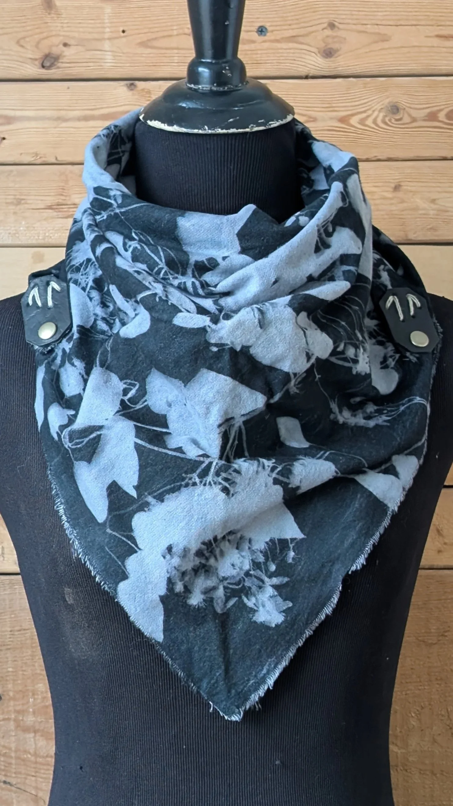 cyanotype dark sweet autumn clematis cowl