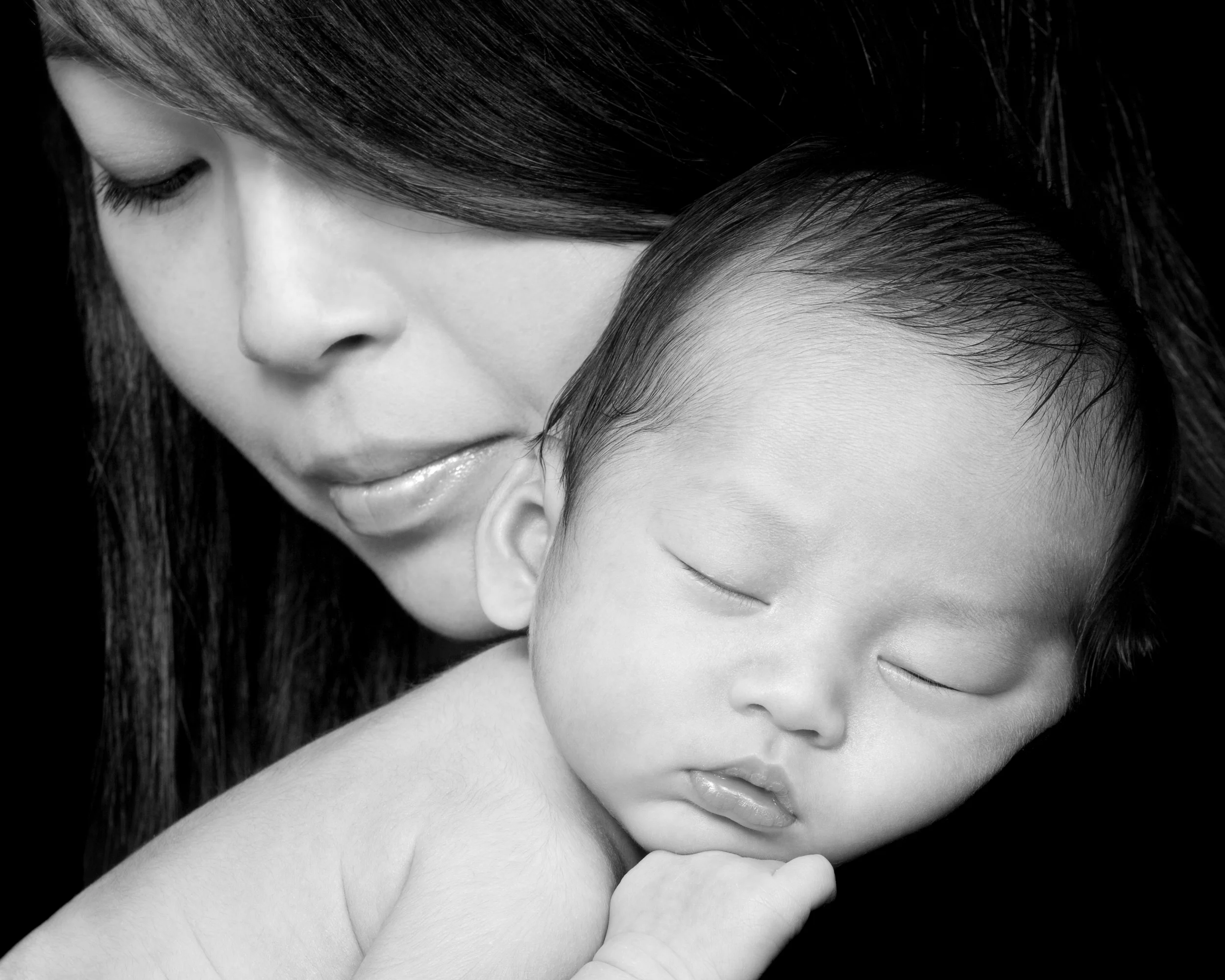 Sleeping Newborn Baby and Mother- Portrait Photography Blue Mountains