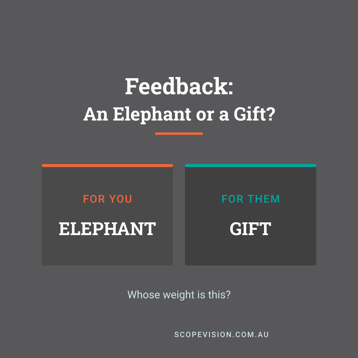 Feedback; An Elephant or a Gift?