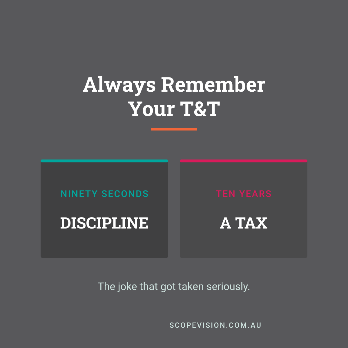 Always Remember Your T&amp;T; The Joke that got taken seriously