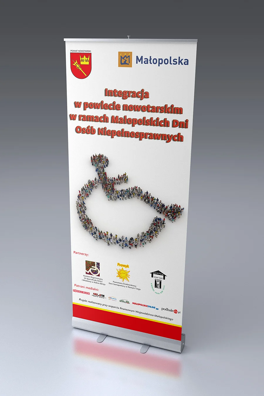 Wykonanie projektu graficznego roll upa + druk. Format 200x100cm