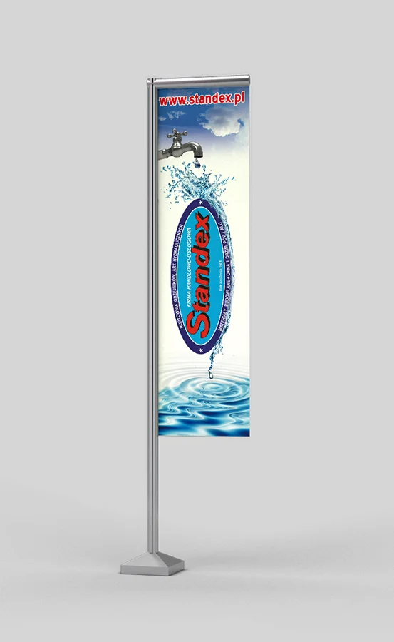 Przygotowanie graficzne flagi + druk. Format 300x80cm
