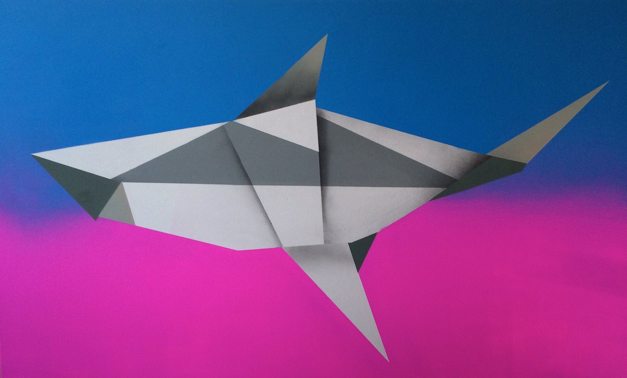 "Shark Tales" 36x60 Acrylic Spray Paint on Canvas (Privately Owned)