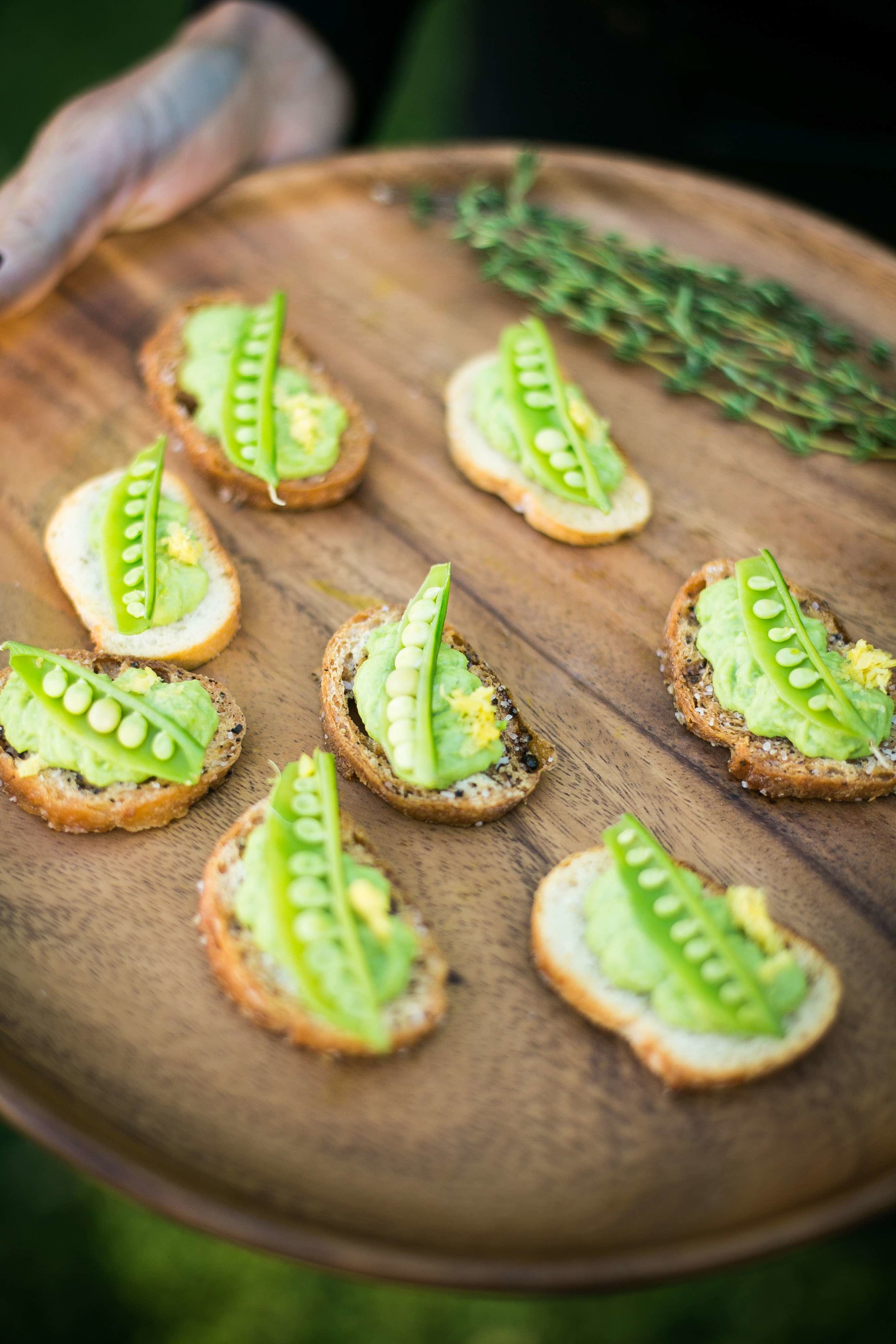 Sweet Pea &amp; Ricotta Crostini by Dish Food &amp; Events Catering (Copy)