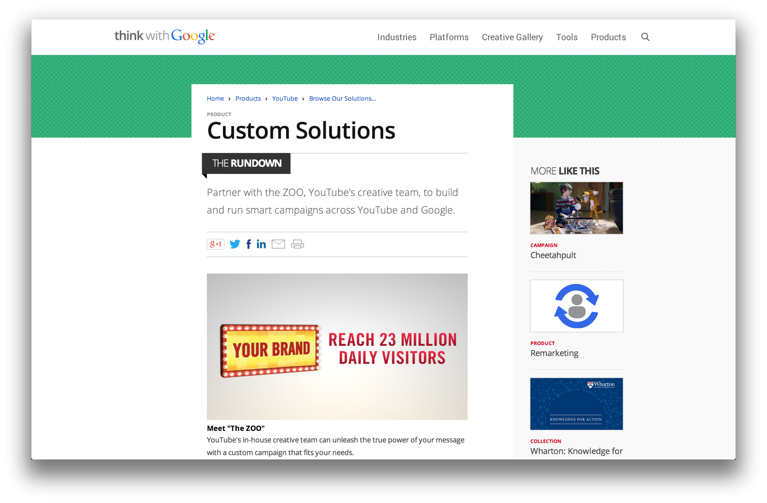  The ZOO  is Youtube´s and Google creative innovation team, an "agency for agencies".&nbsp;  During 2014 I worked for a set of unreleased and confidential projects for the ZOO office in NY and San Francisco.&nbsp; 