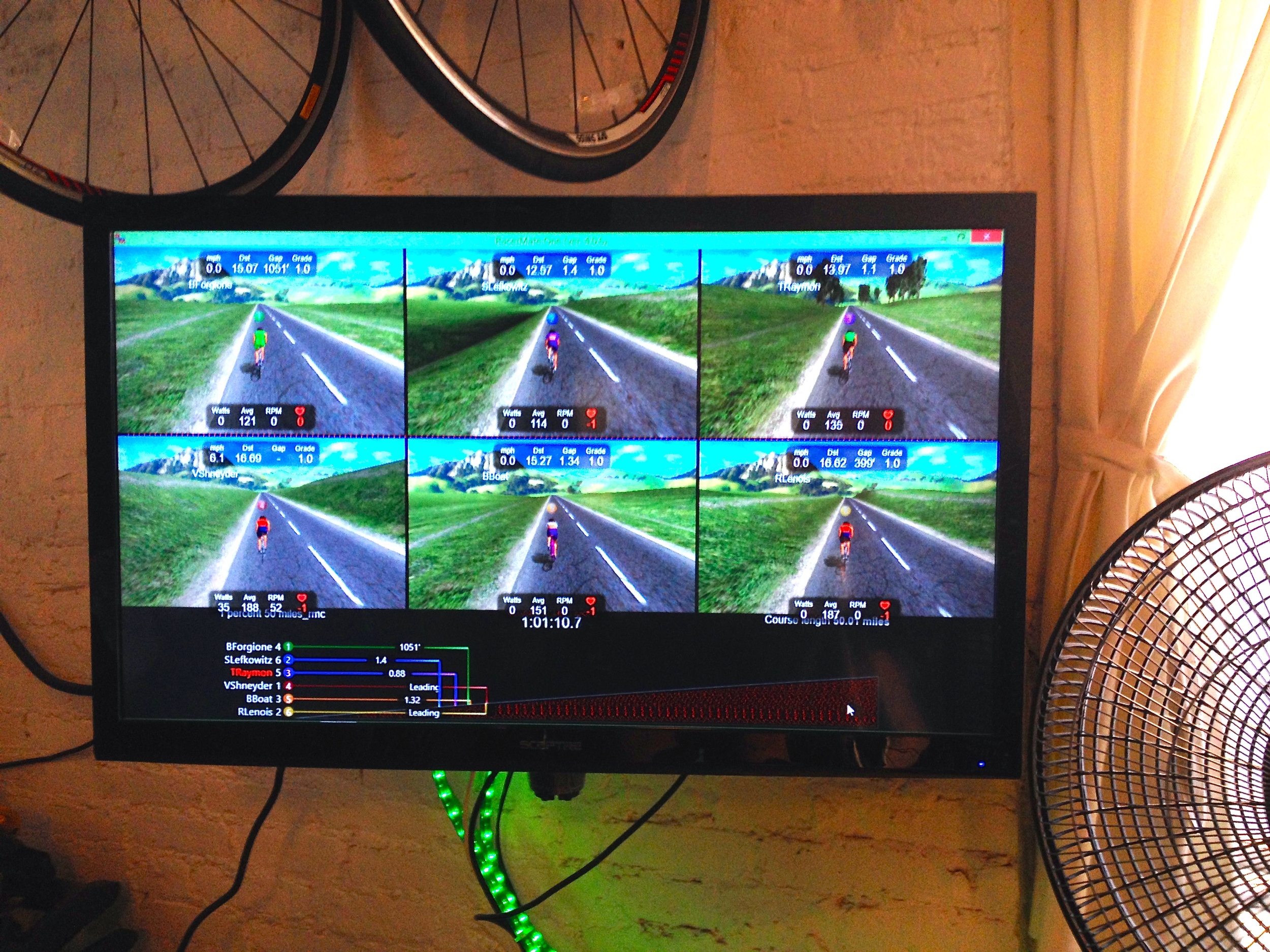  Watching our avatars move along the simulated course!