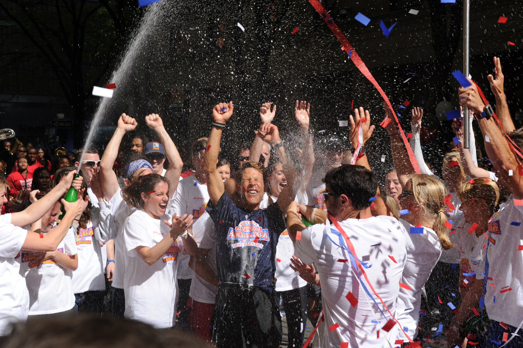 The sweet taste of champagne at the finish in NYC, May 10, 2011.