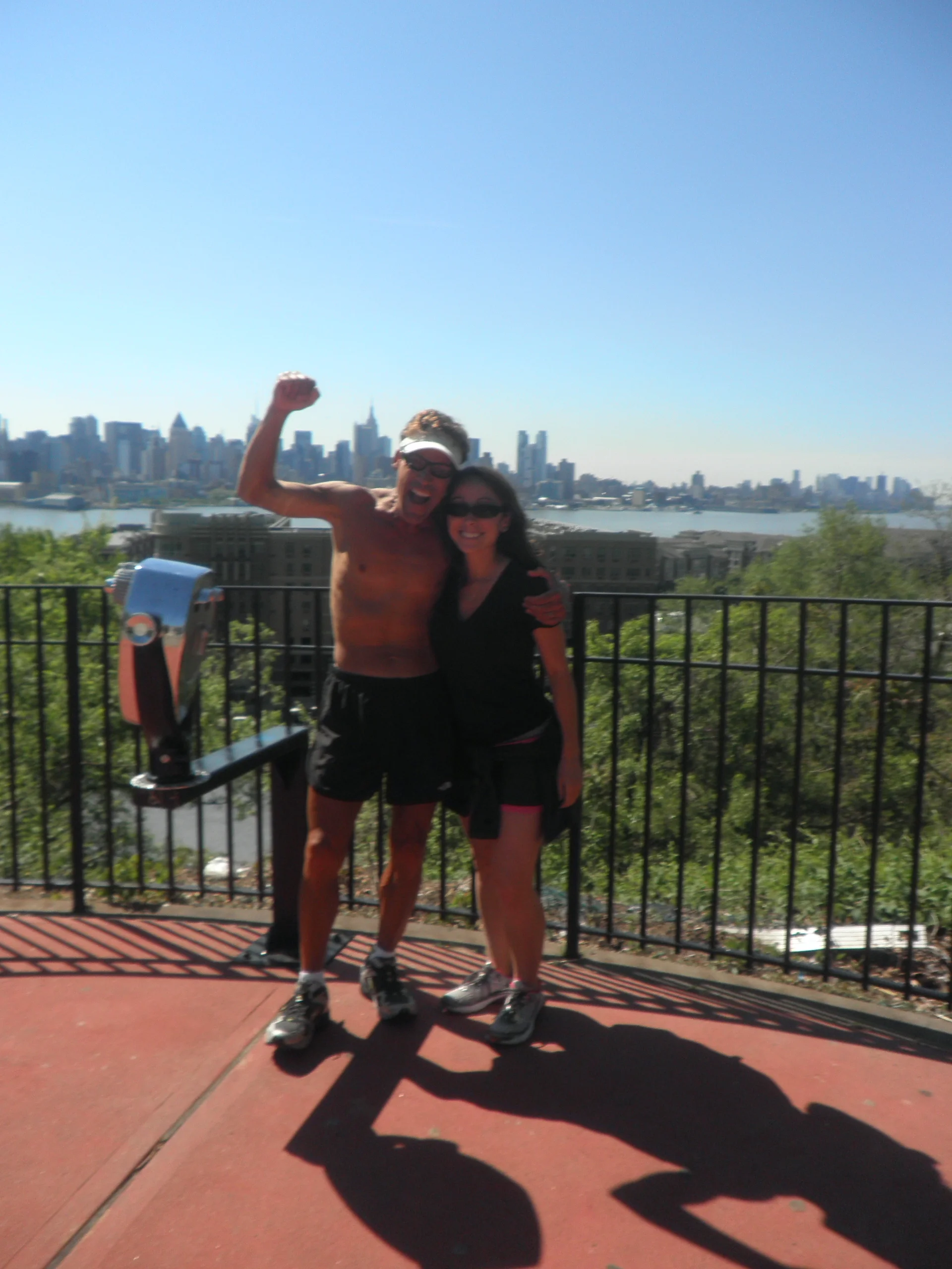Dean and I finally seeing the NYC skyline.