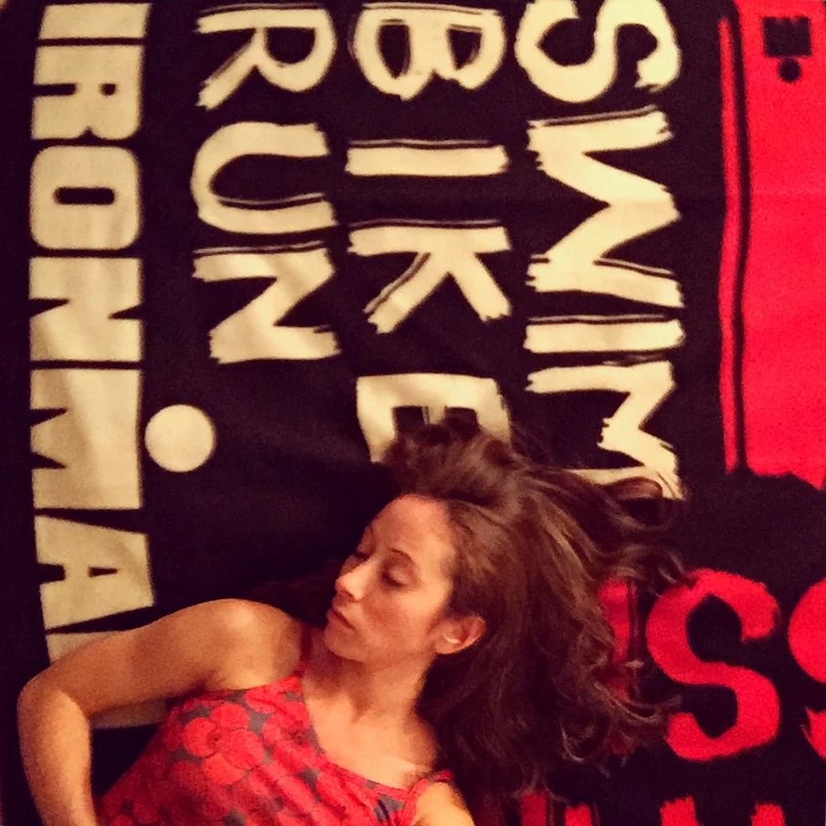 Napping on my Ironman fleece. Perfectly symbolic. 