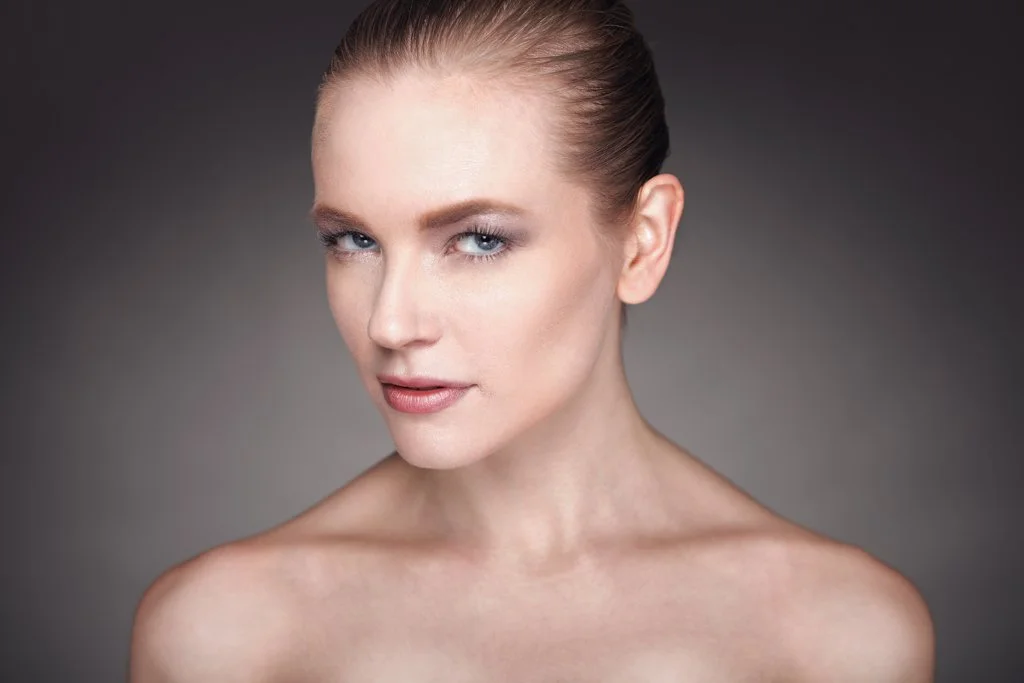 Close-up studio portrait with soft lighting