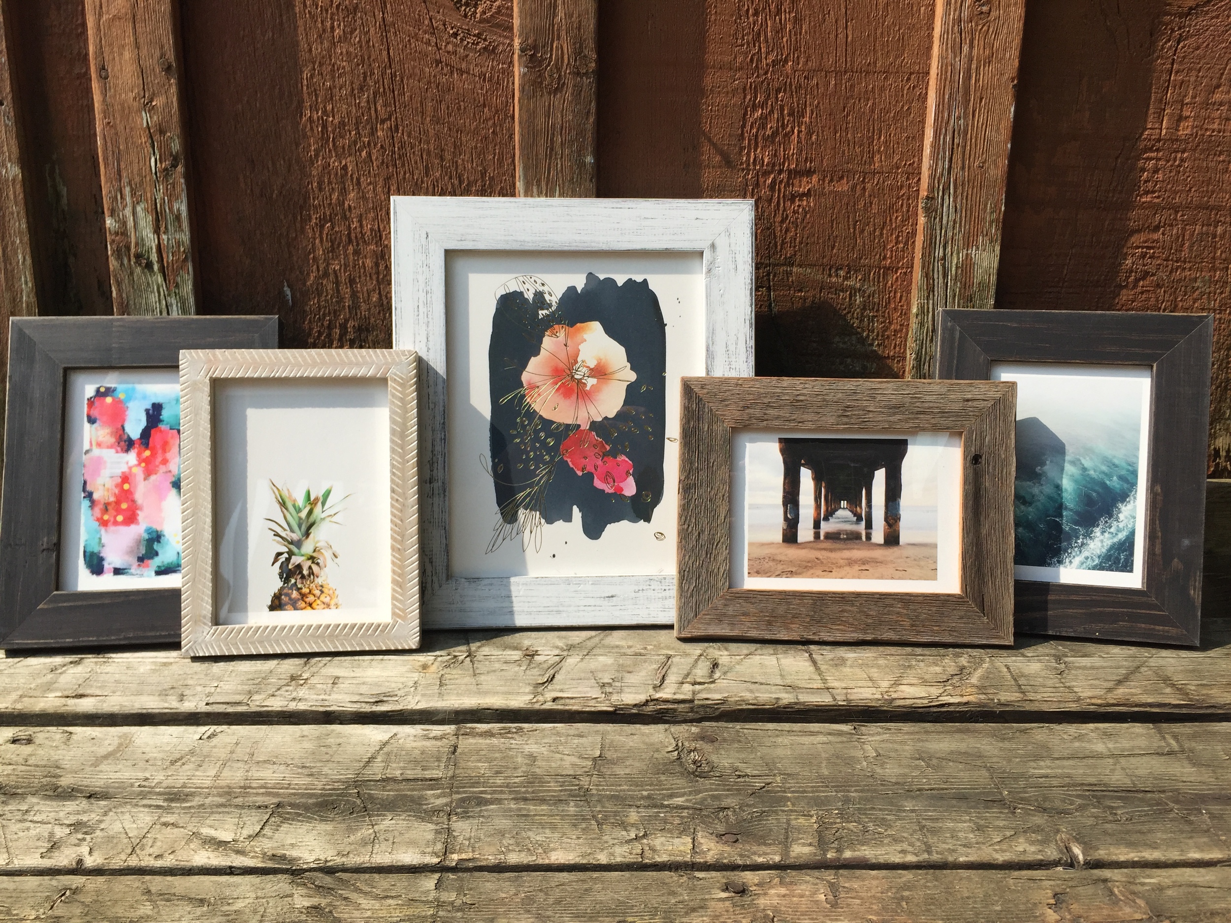 This is the whole collection! I went a little crazy with my order! I also took the photo outside because the natural light is SO much better than the dim lighting in my house right now, but also I took it outside because I'm doing a bit of work in the house and couldn't put them up just yet!