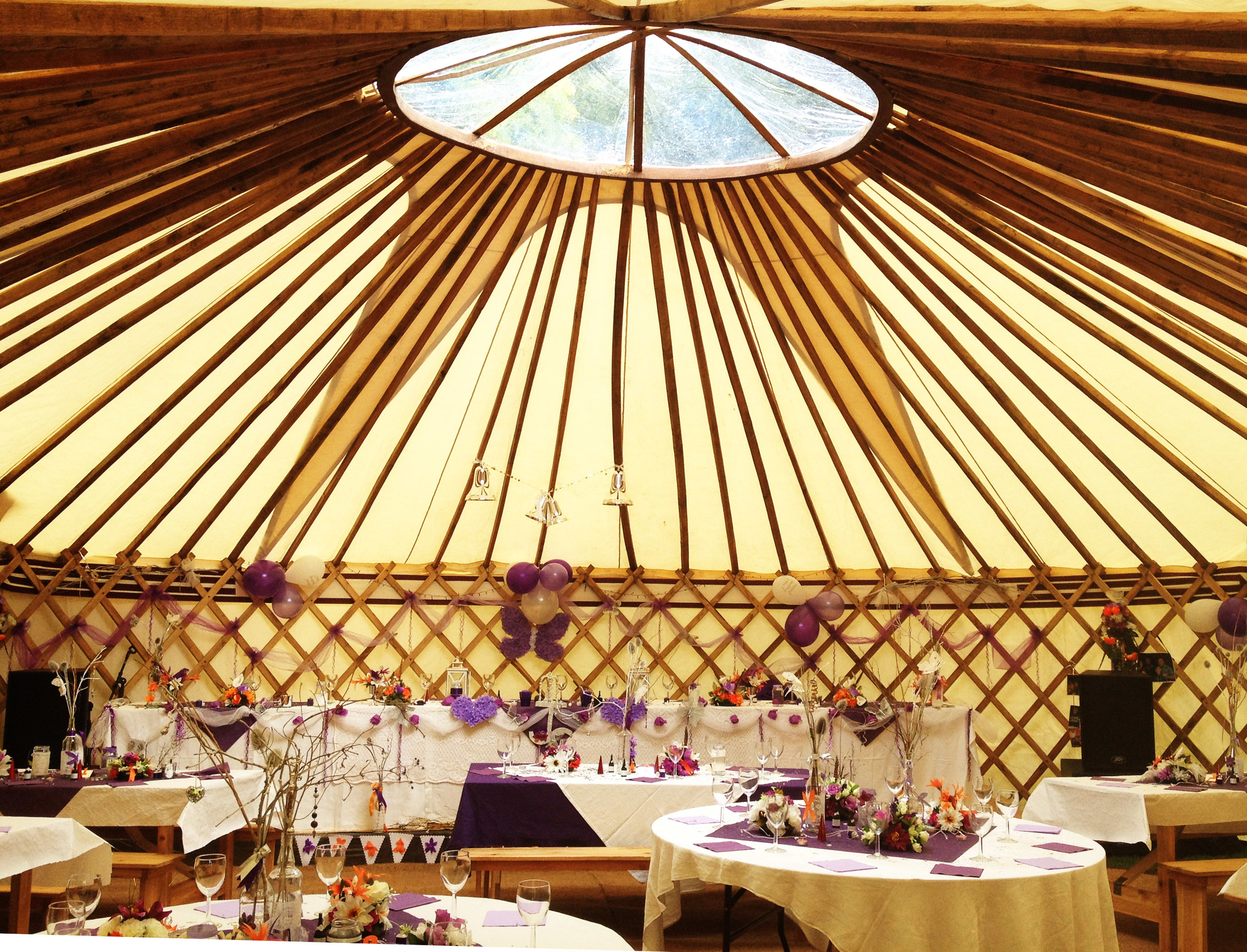 36ft yurt laid up for a wedding.