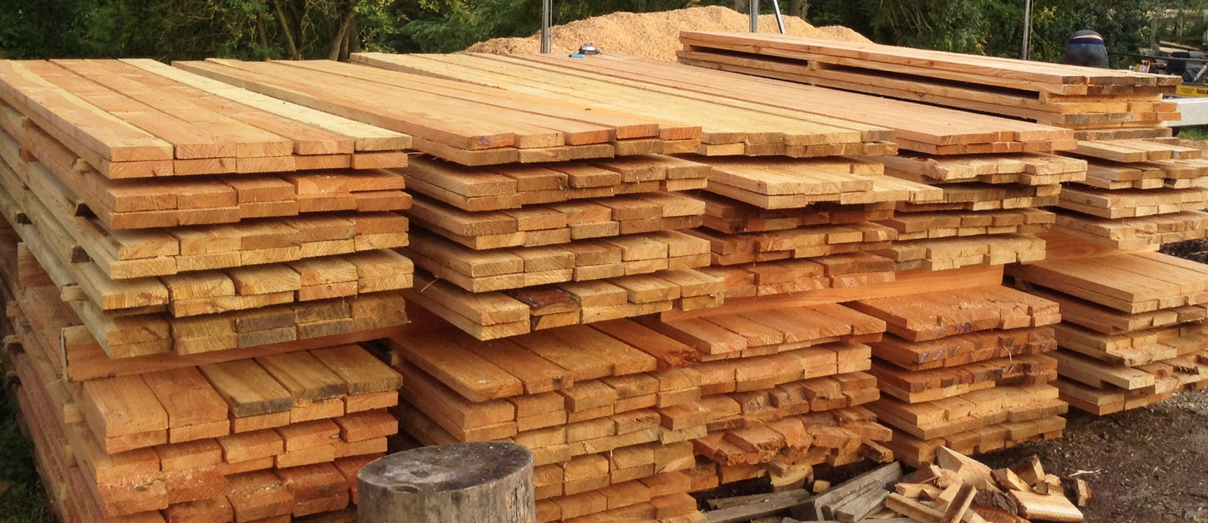 Sawn Larch ready for delivery.