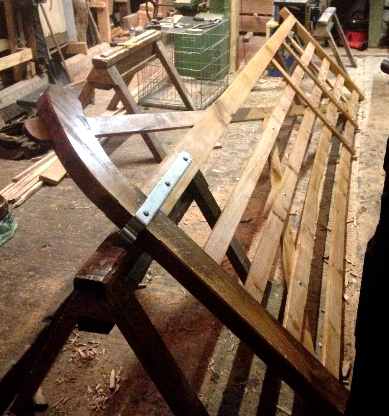 Oak gate in the workshop.
