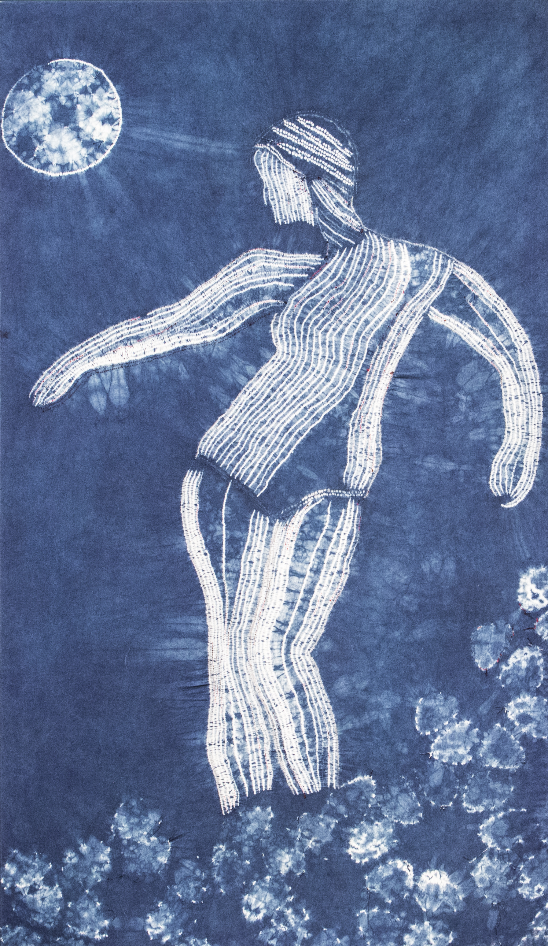 "Diana's Dance" shibori and indigo dye on cotton Photo Credit: JC Johnson