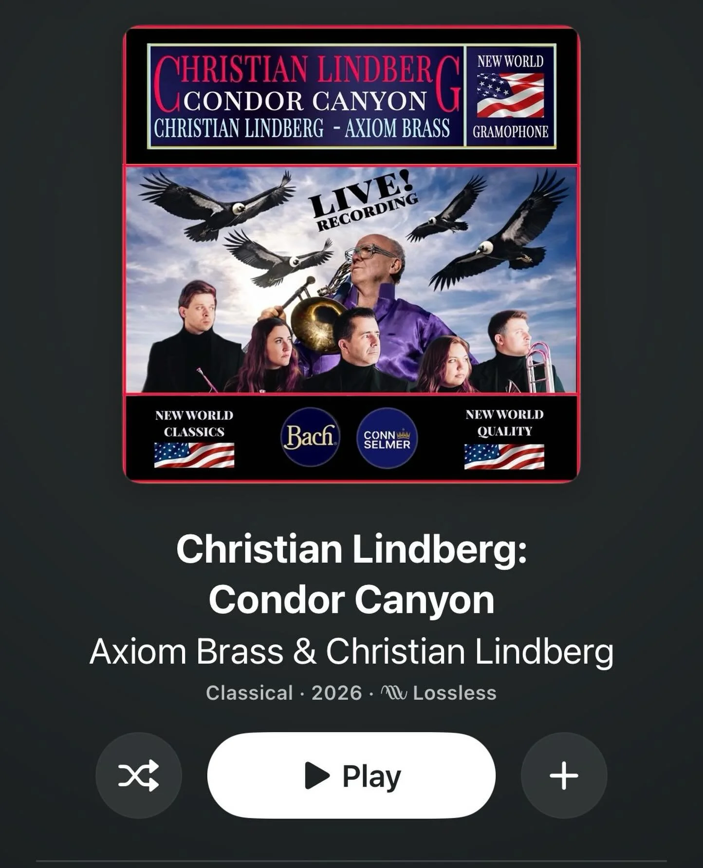 Check out our new recording of Condor Canyon with @arabennelindberg, which dropped yesterday on all major streaming platforms! We recorded this last summer at the @dc_trombone and are so happy with the final product. Thanks to @bachbrass and @connins