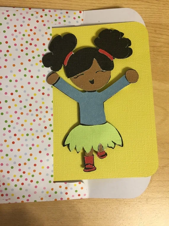Cho-kawaii happy girl greeting card