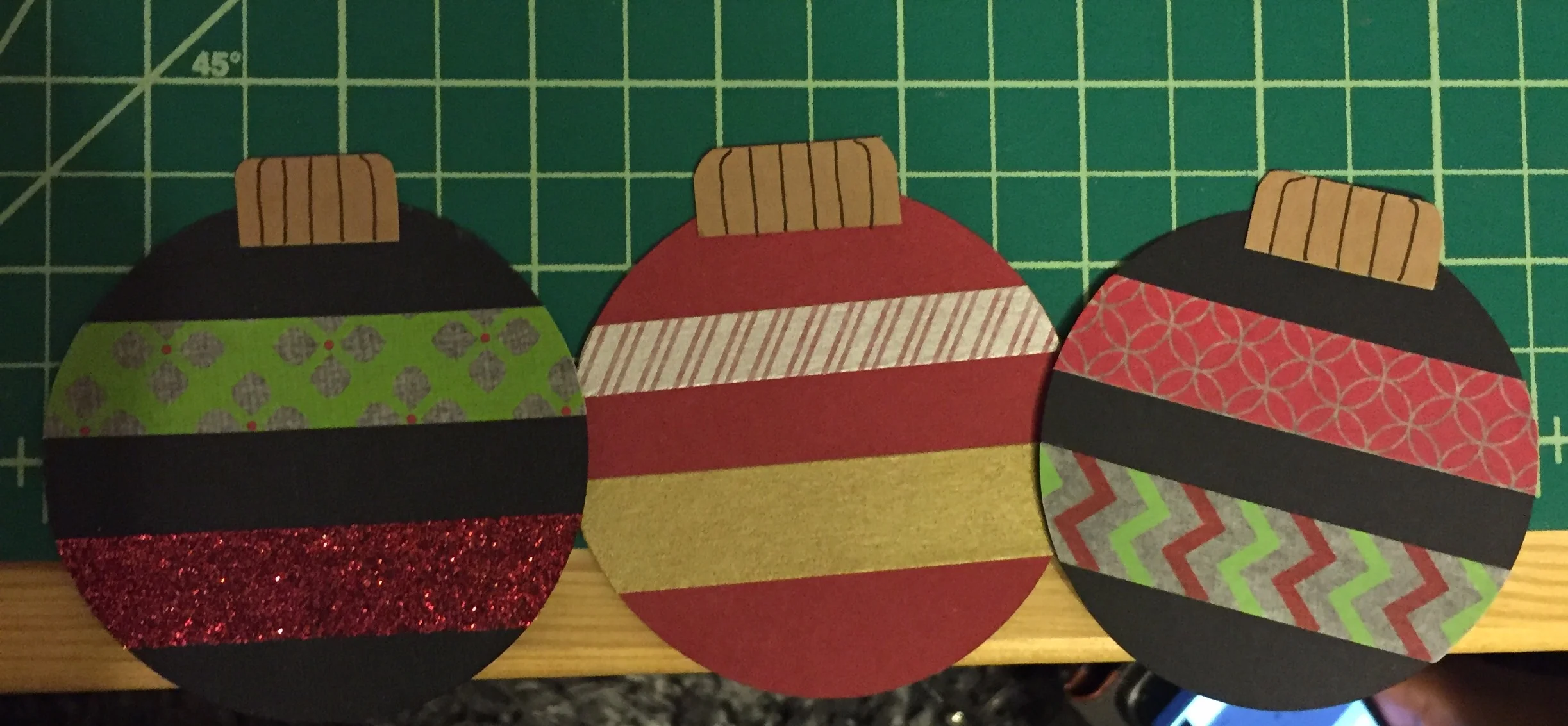 Ornaments in assorted colors.