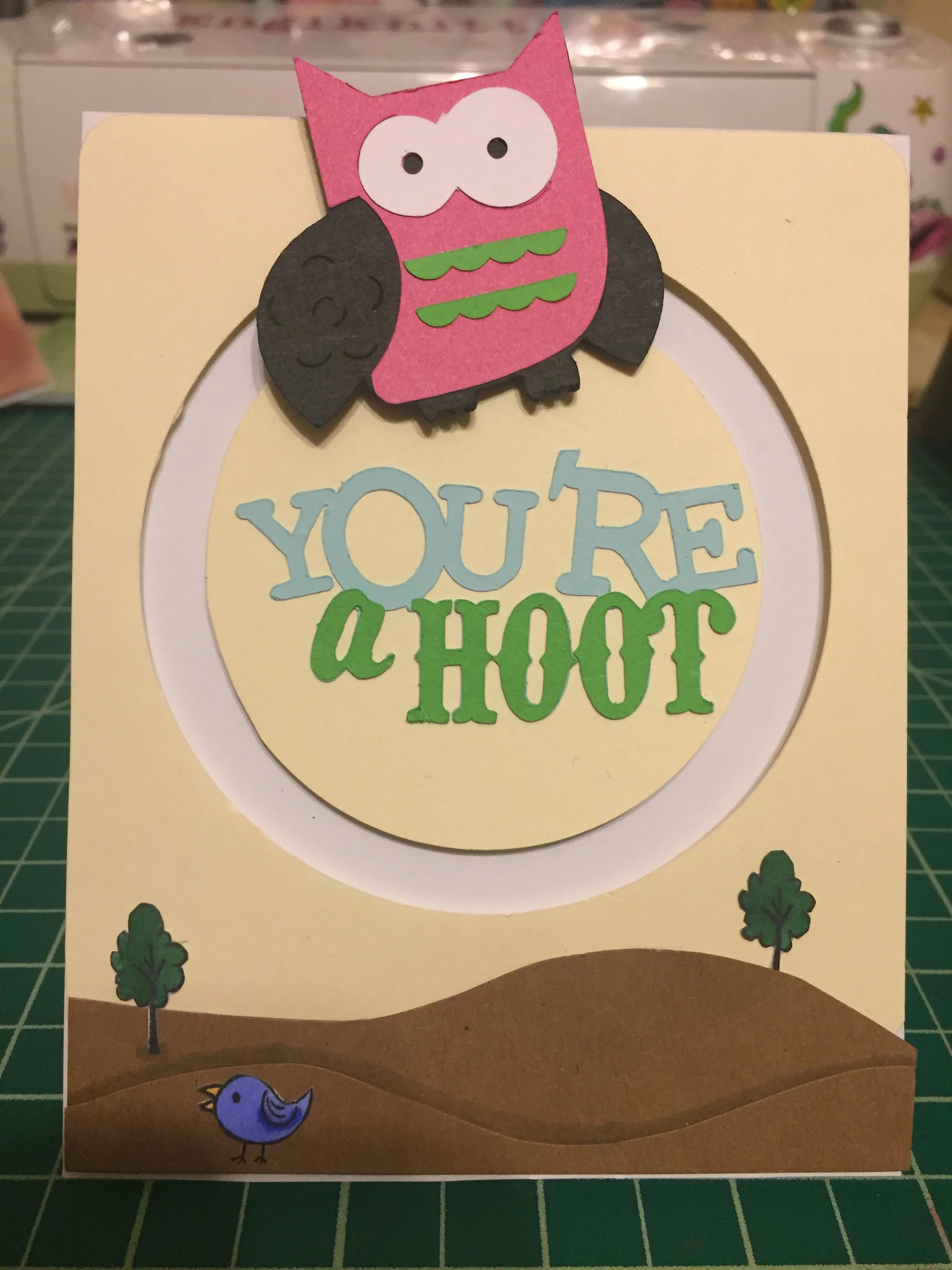 Owl moving card.