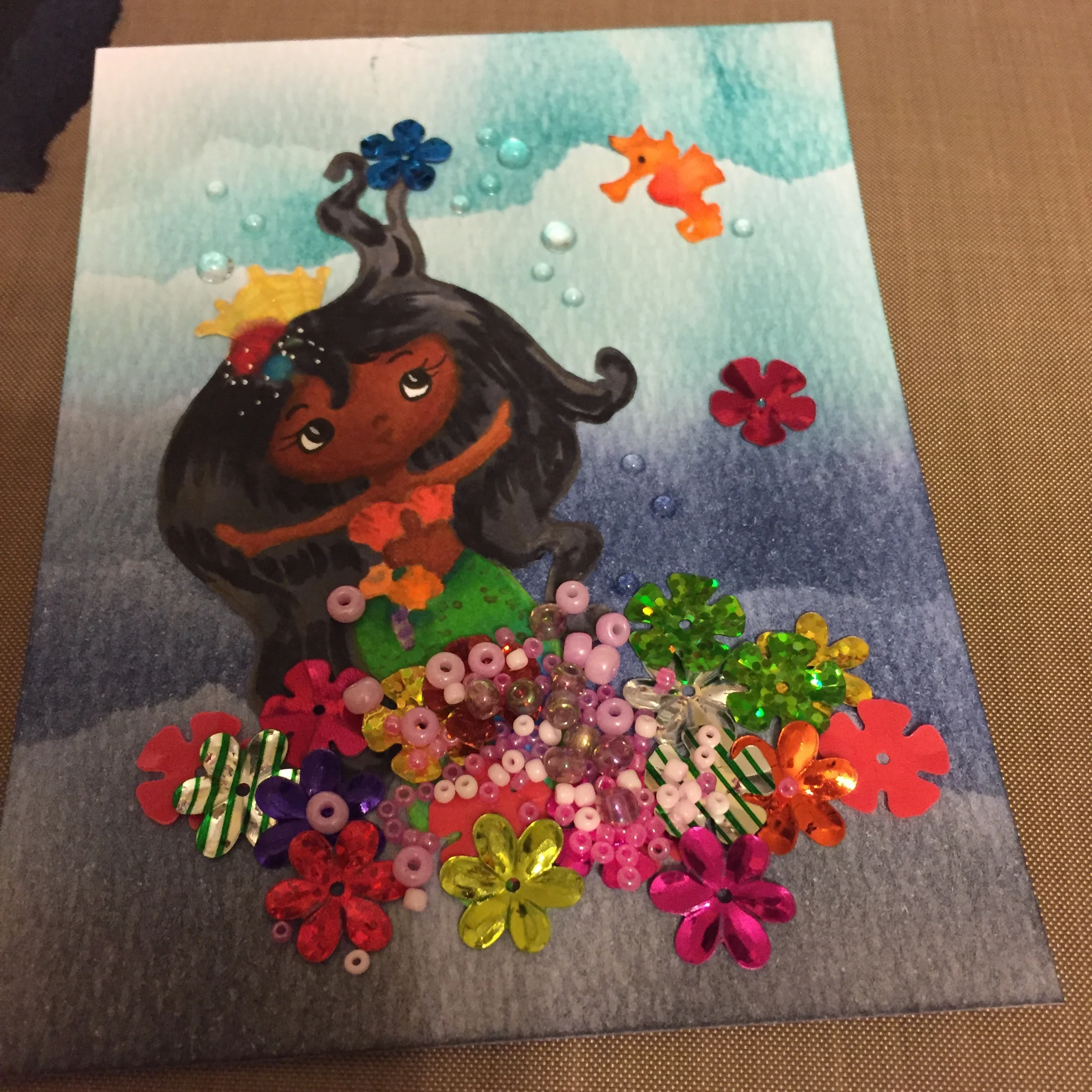 Shaker sequin selection! Those flowers are from a set I got at Target!