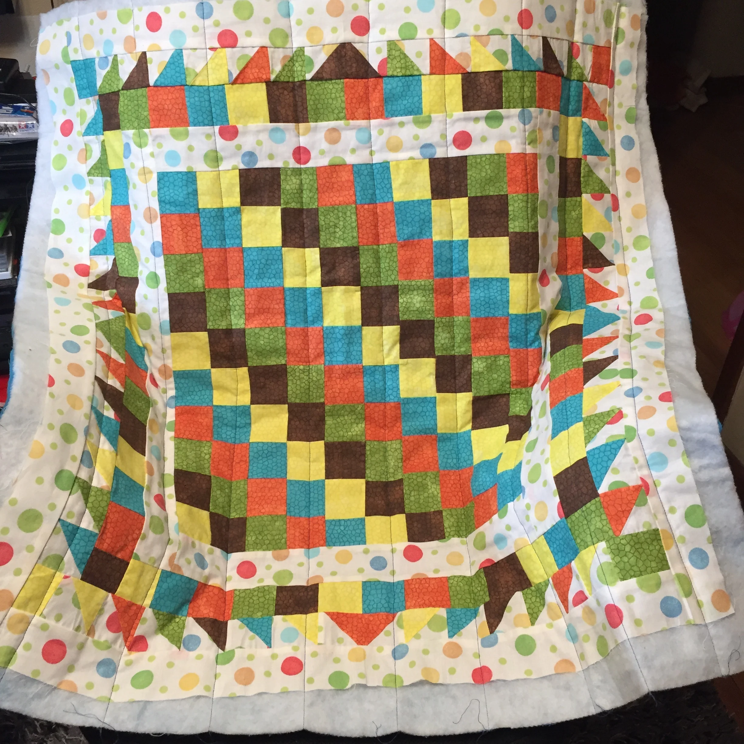 Batting and backing attached and quilted together!