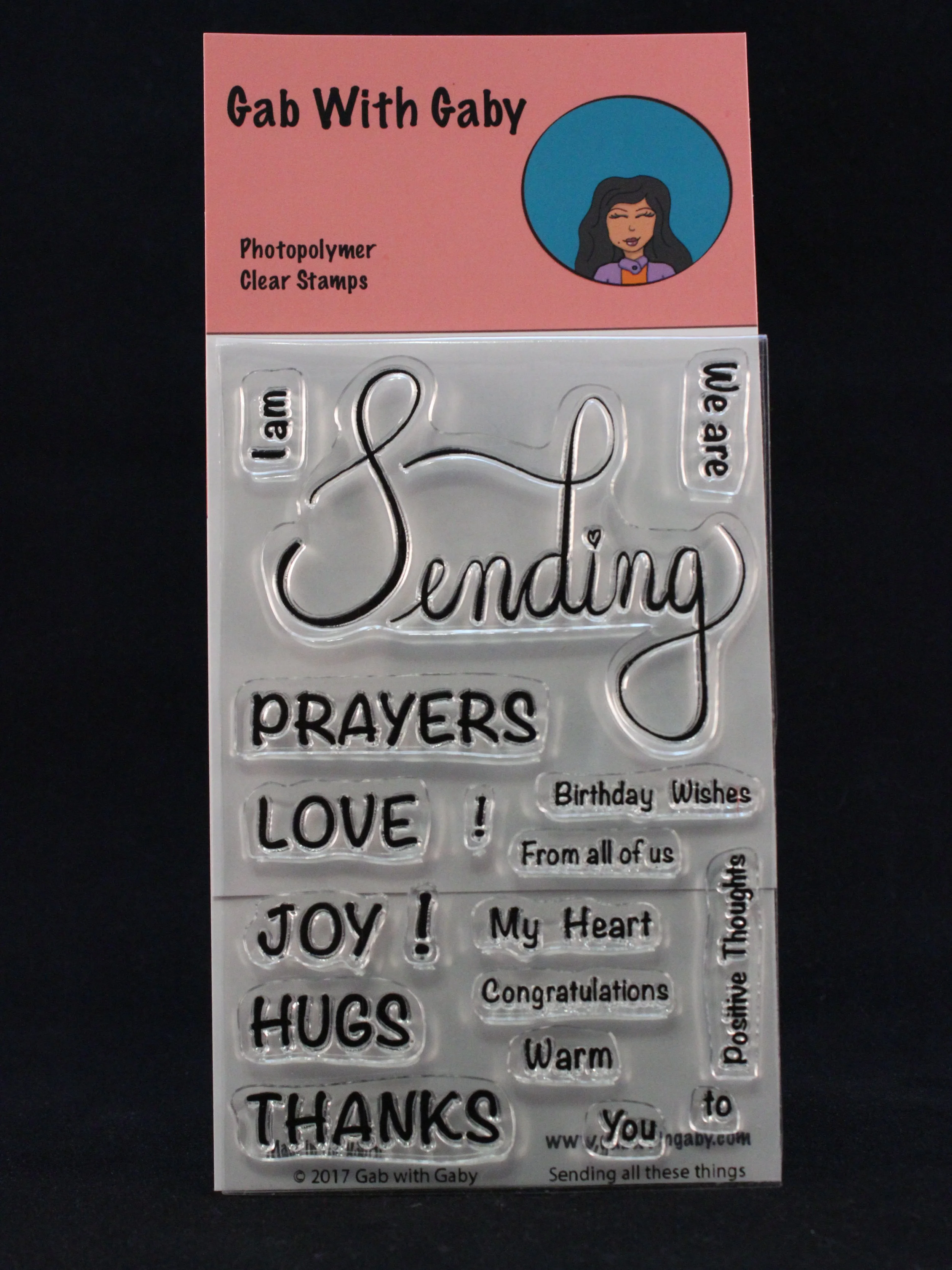 This sentiment set will cover a lot of different occassions and the hand scripted "Sending" will add an elegant touch to any card.